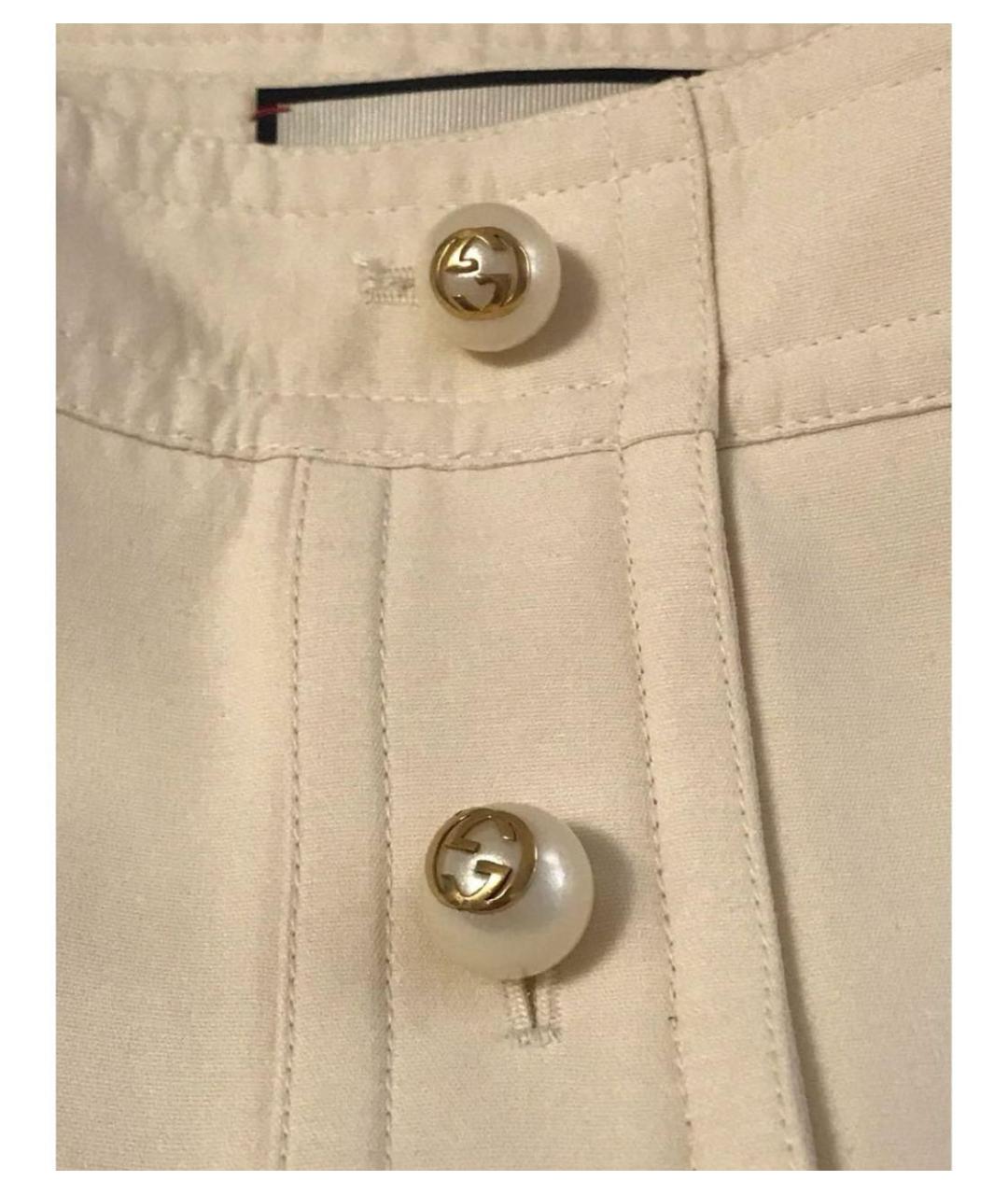 GUCCI Белая хлопковая юбка миди, фото 4