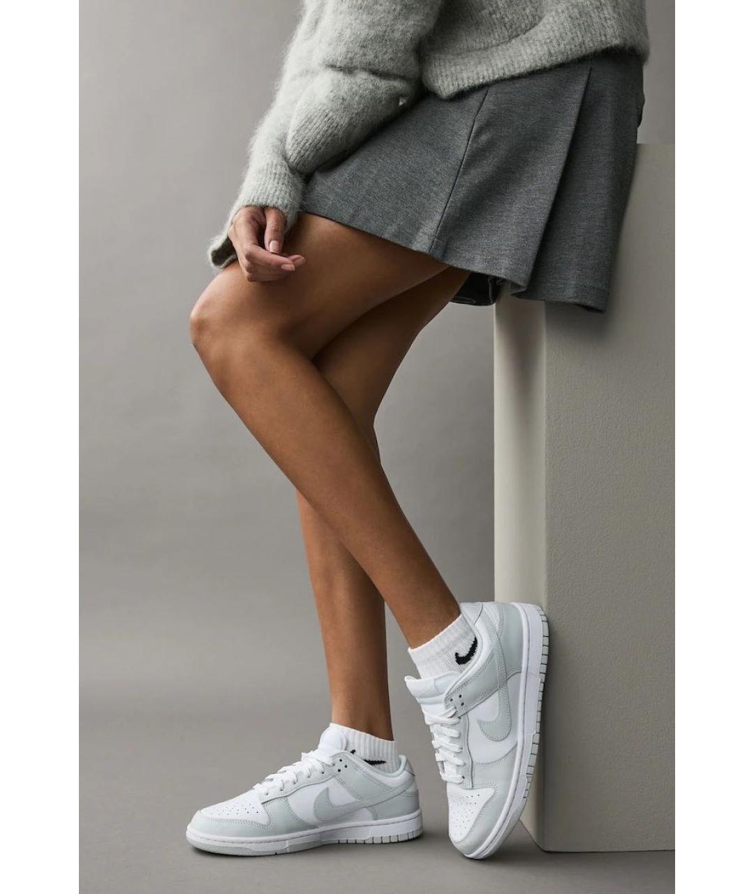 NIKE Серые кожаные кроссовки, фото 4