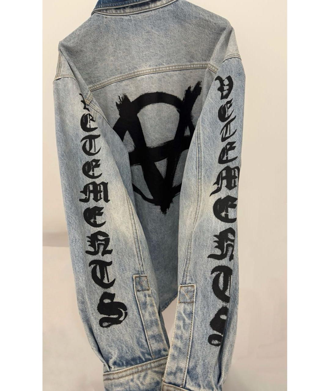 VETEMENTS Голубая хлопковая кэжуал рубашка, фото 4