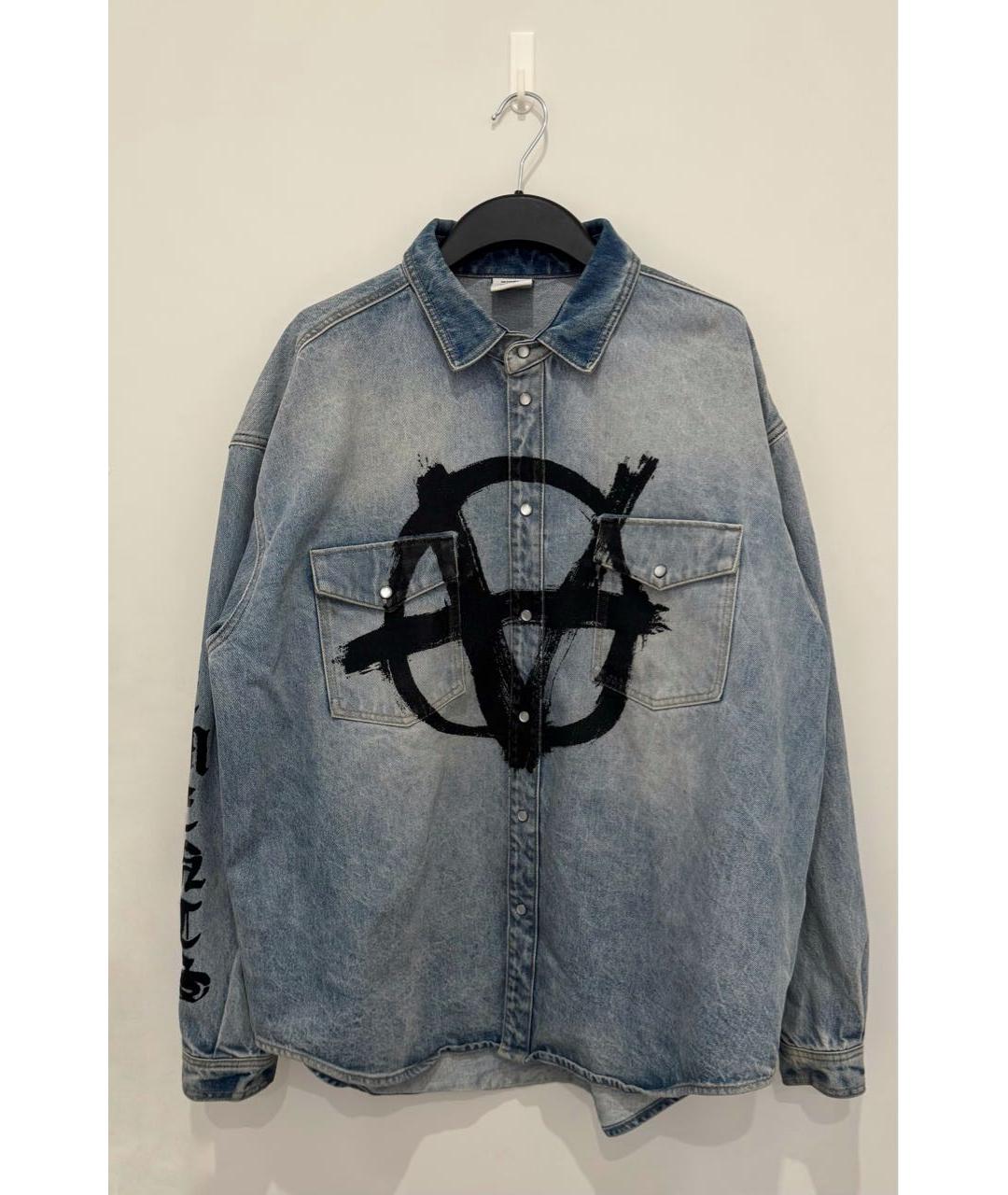 VETEMENTS Голубая хлопковая кэжуал рубашка, фото 2