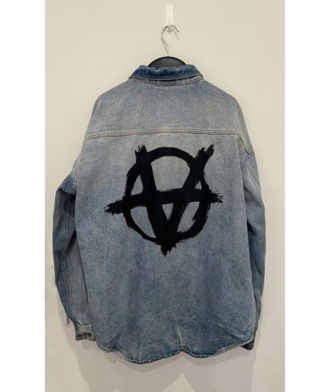 VETEMENTS Голубая хлопковая кэжуал рубашка, фото 3
