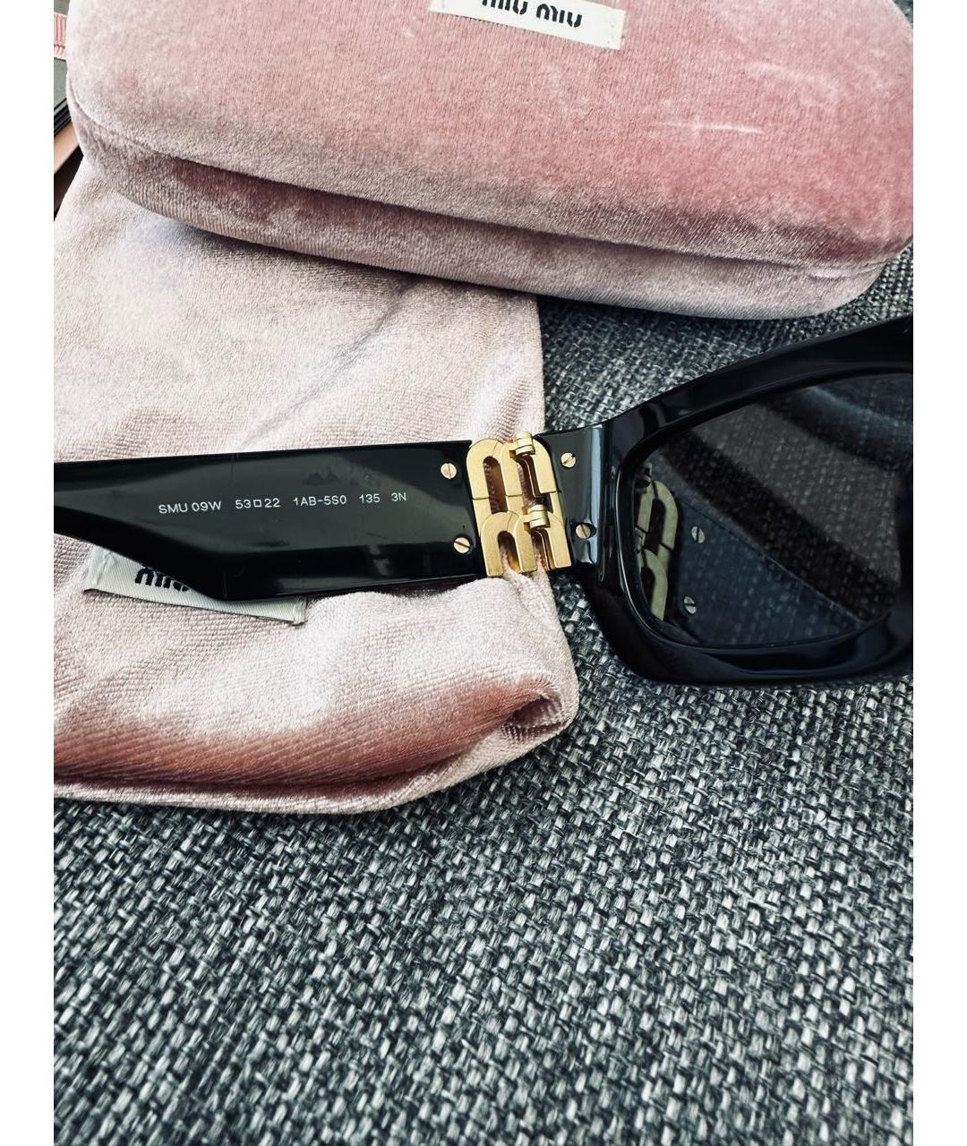 MIU MIU Черные пластиковые солнцезащитные очки, фото 7