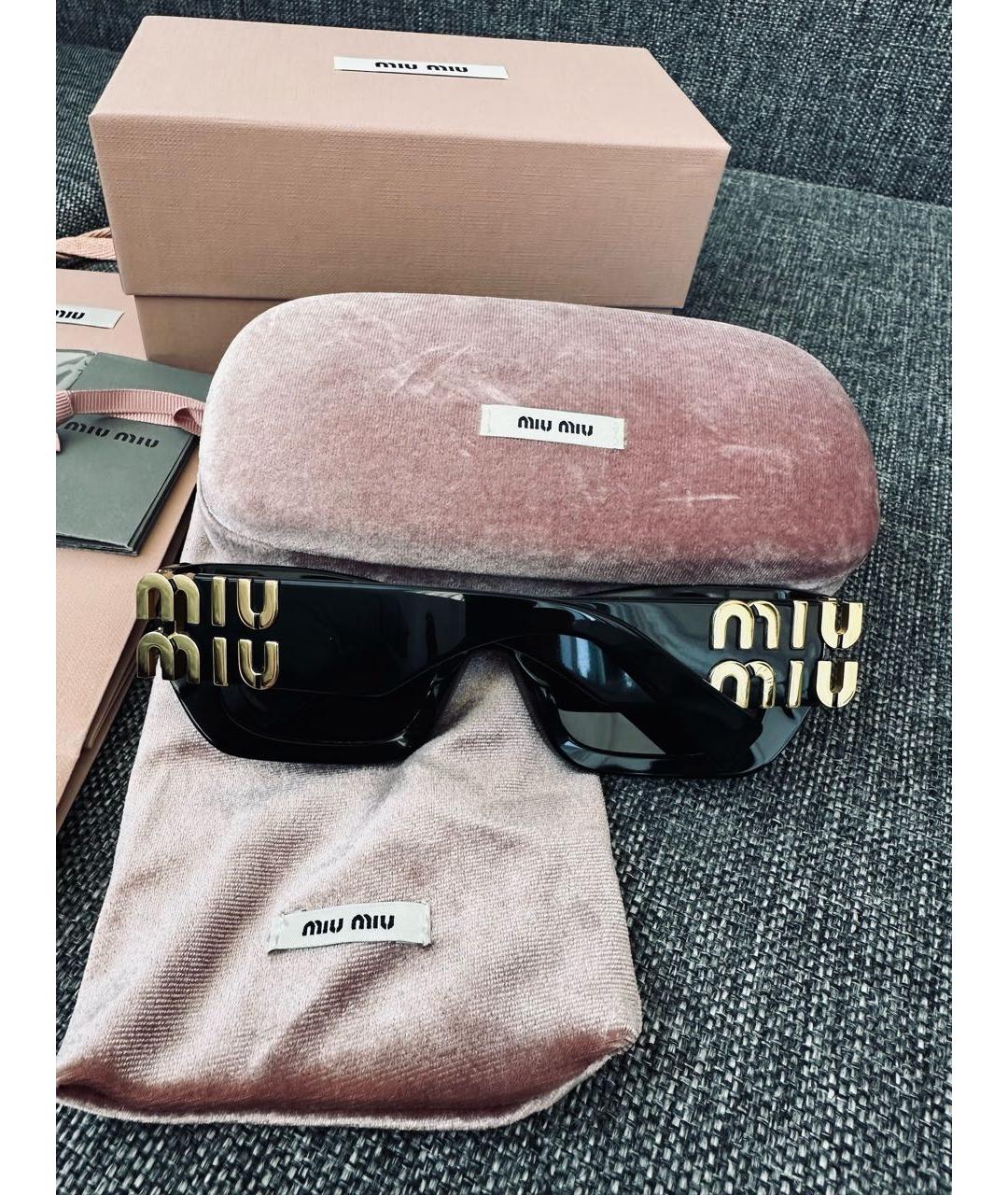MIU MIU Черные пластиковые солнцезащитные очки, фото 5