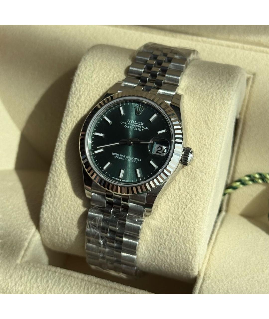 ROLEX Зеленые часы из белого золота, фото 2