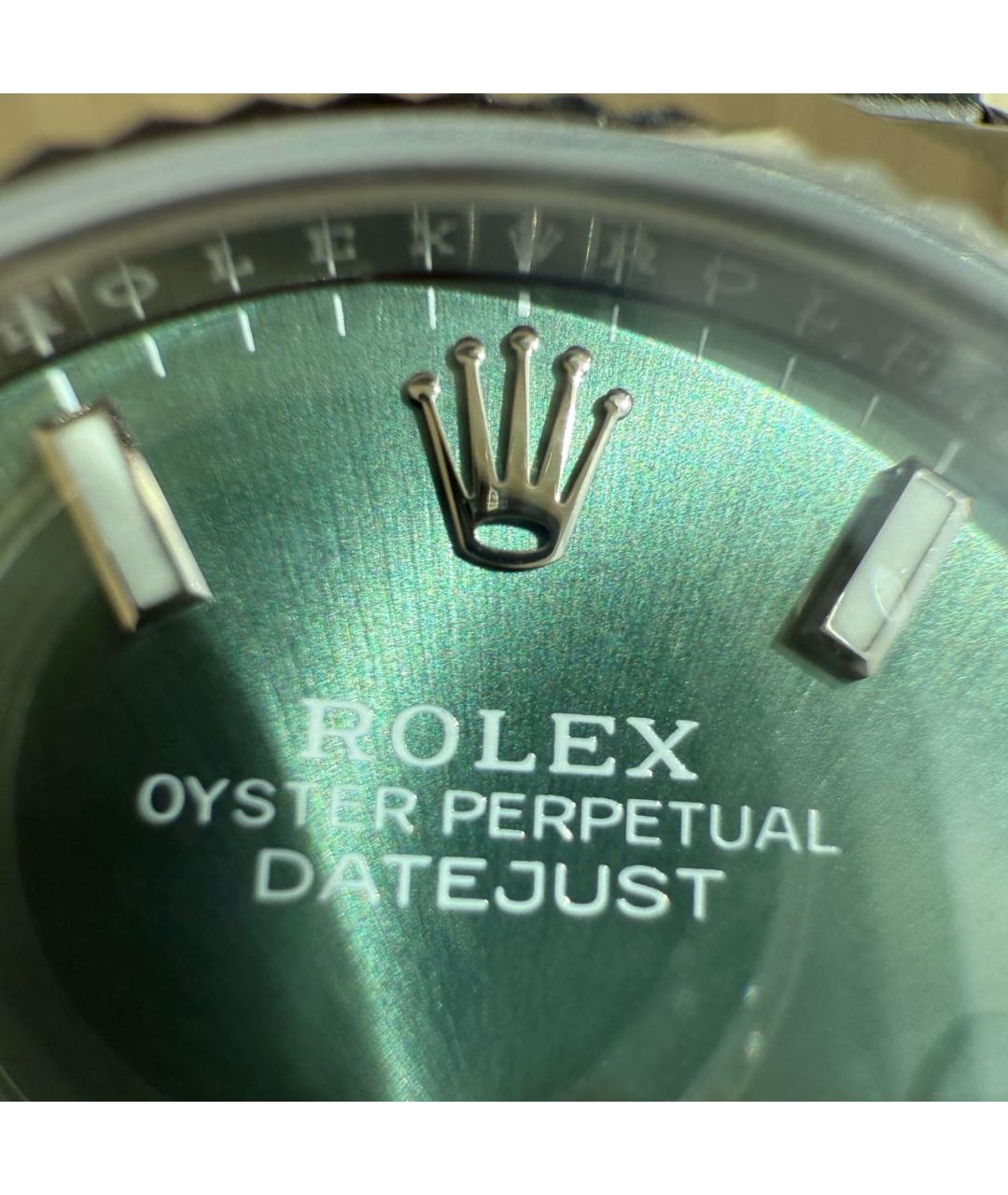 ROLEX Зеленые часы из белого золота, фото 4