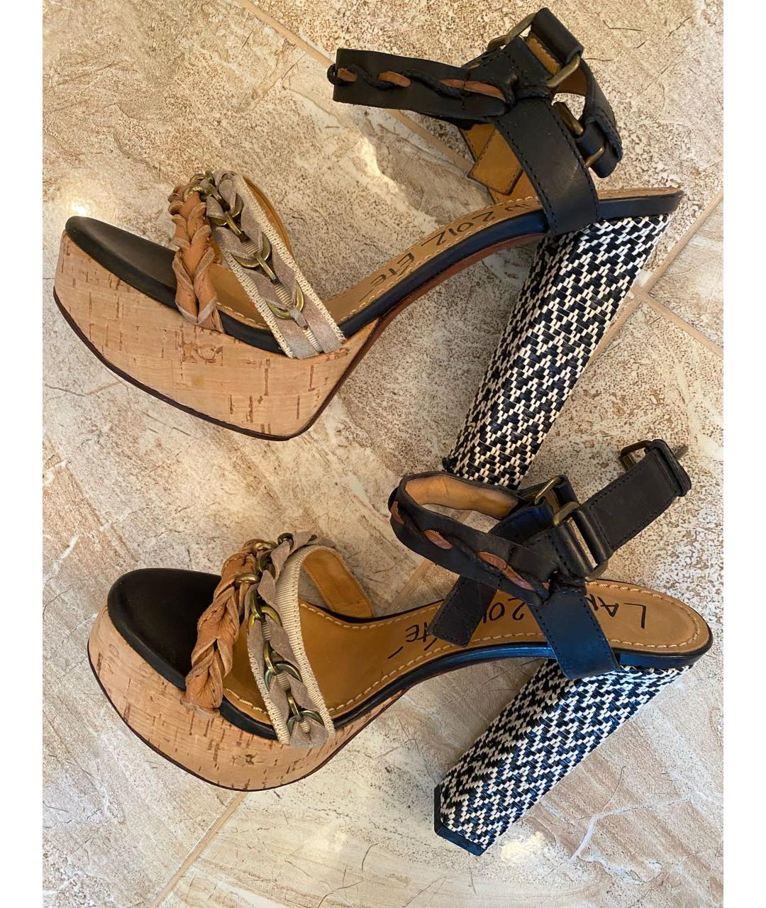 LANVIN Кожаные босоножки, фото 5