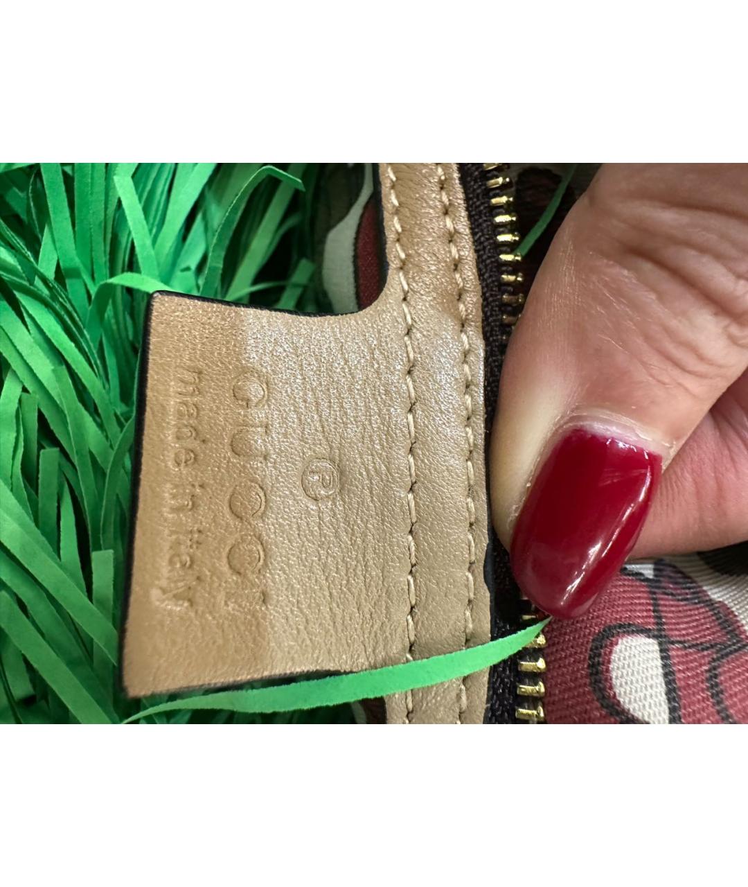 GUCCI Бежевая кожаная сумка с короткими ручками, фото 4