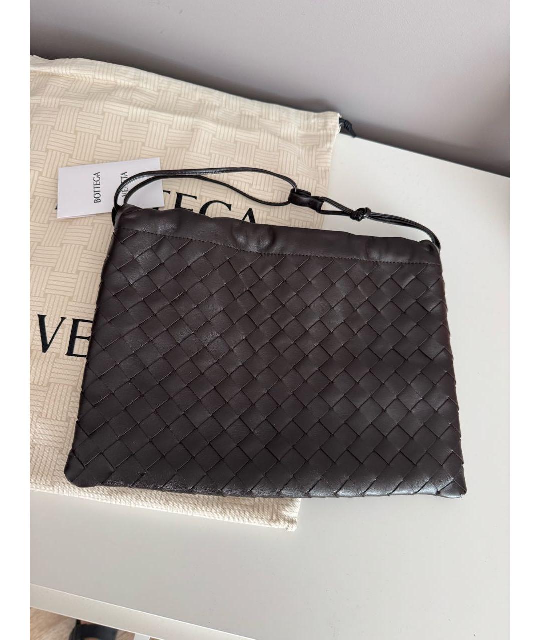 BOTTEGA VENETA Коричневая кожаная сумка тоут, фото 7