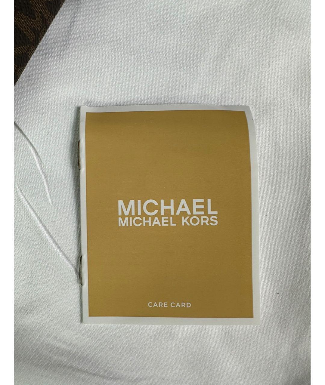 MICHAEL KORS Коричневая кожаная сумка с короткими ручками, фото 7