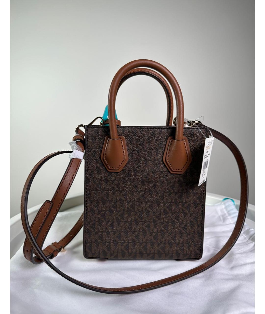 MICHAEL KORS Коричневая кожаная сумка с короткими ручками, фото 3