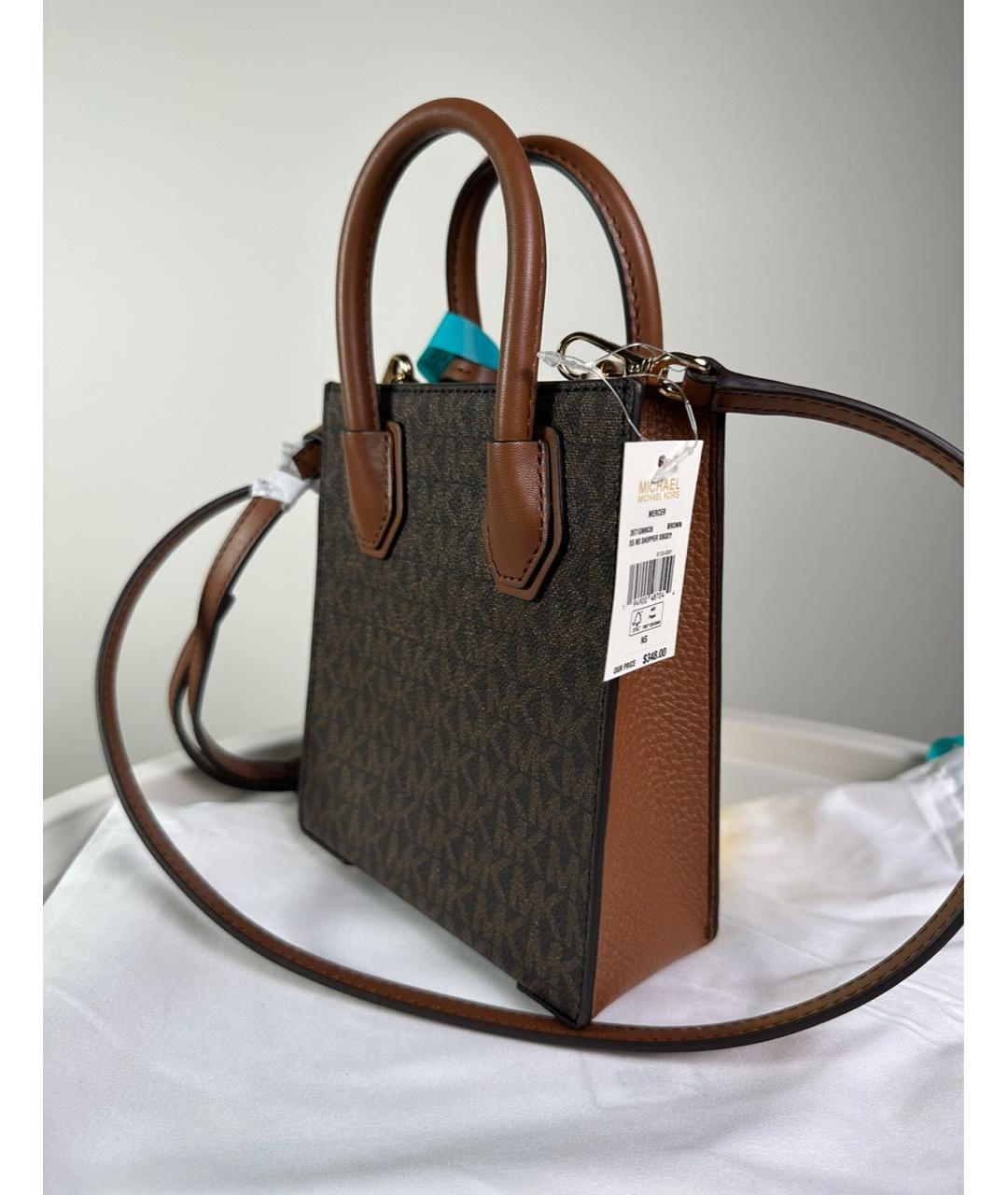 MICHAEL KORS Коричневая кожаная сумка с короткими ручками, фото 2