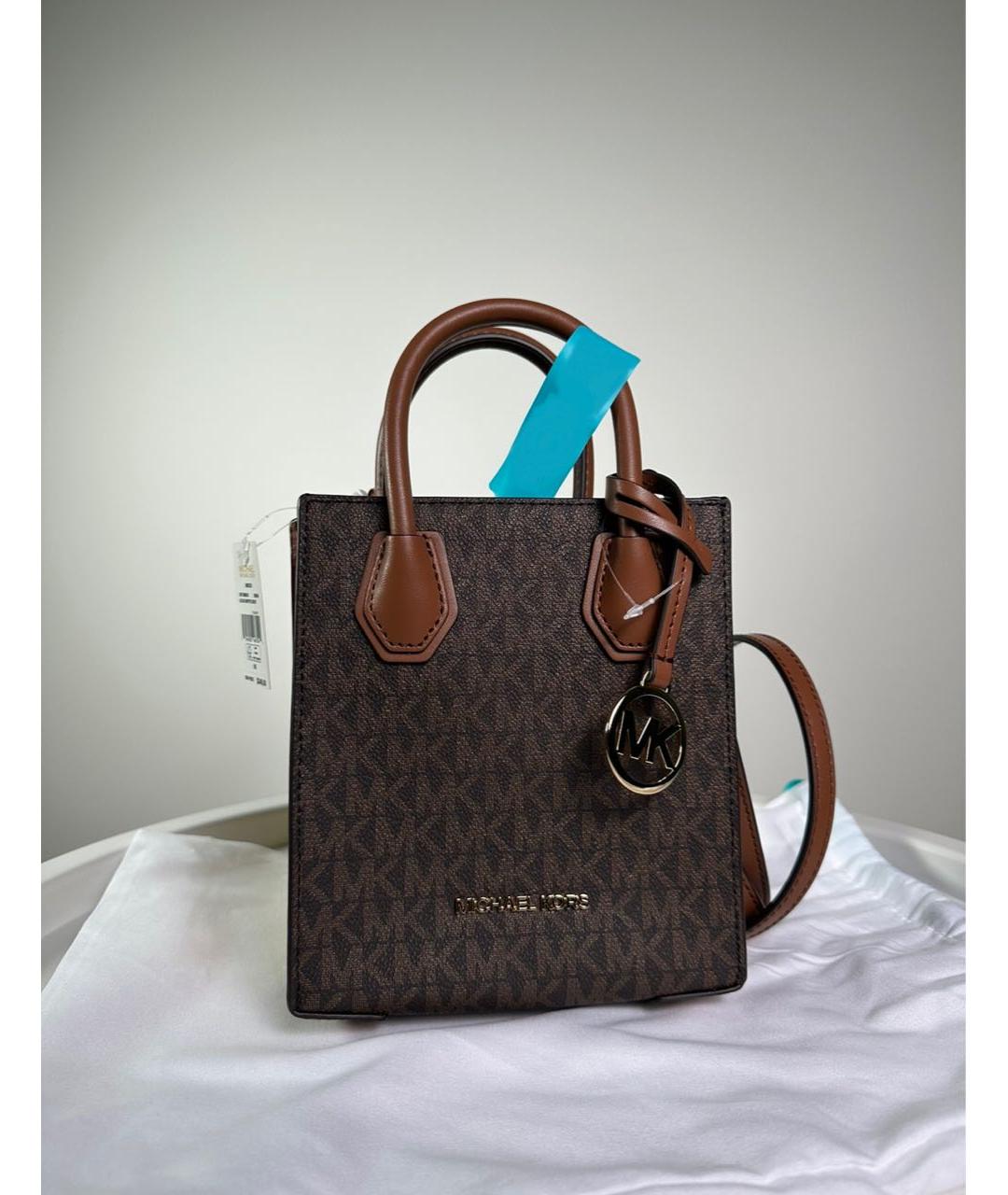 MICHAEL KORS Коричневая кожаная сумка с короткими ручками, фото 8