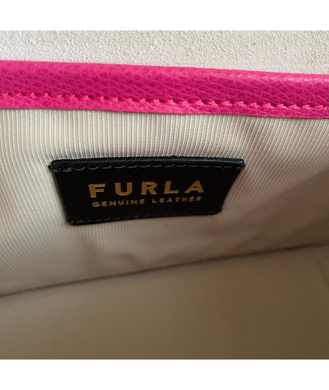 FURLA Розовая кожаная сумка через плечо, фото 4