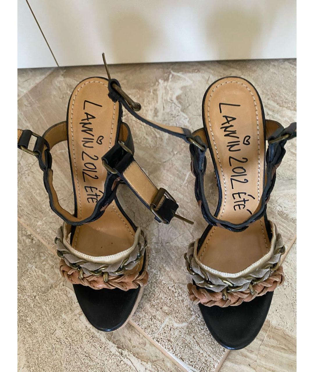 LANVIN Кожаные босоножки, фото 6