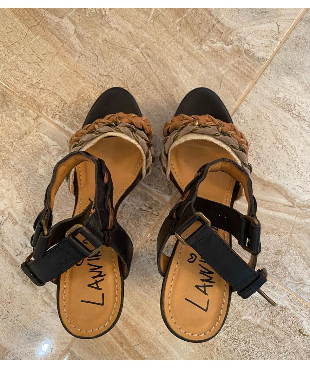 LANVIN Кожаные босоножки, фото 3