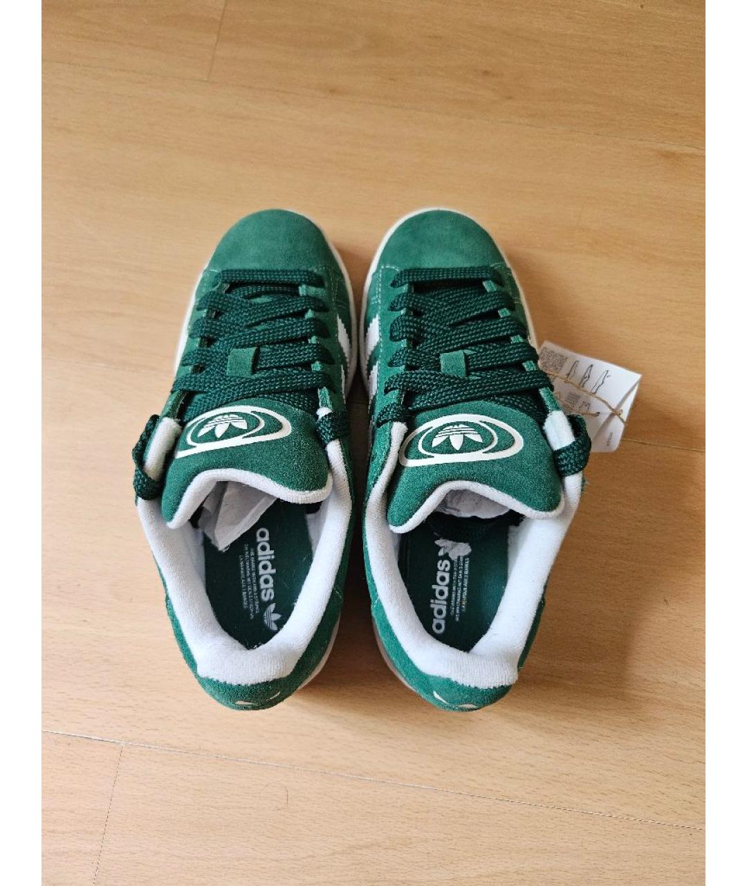 ADIDAS Зеленые замшевые кроссовки, фото 3