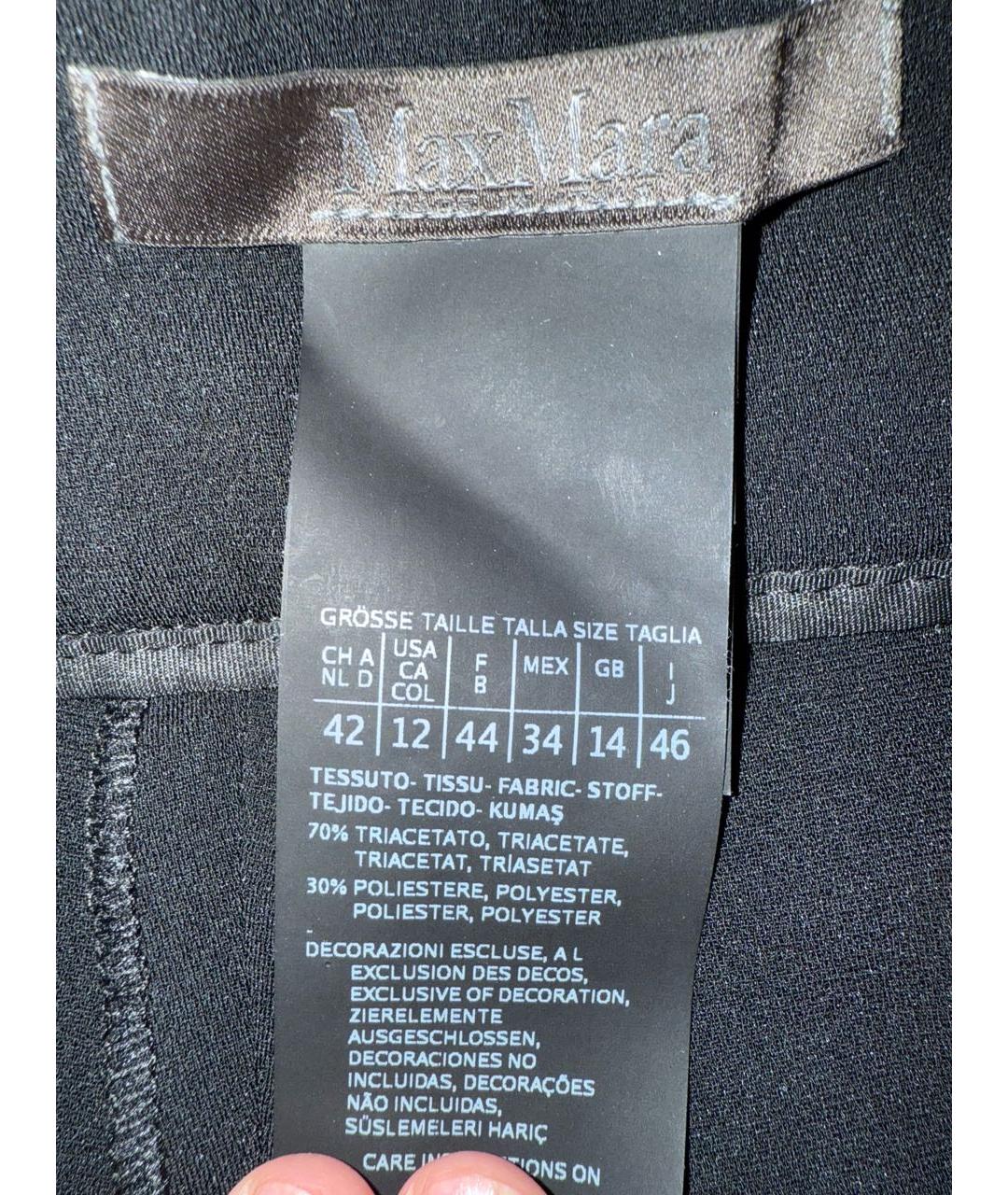 MAX MARA Черные прямые брюки, фото 2