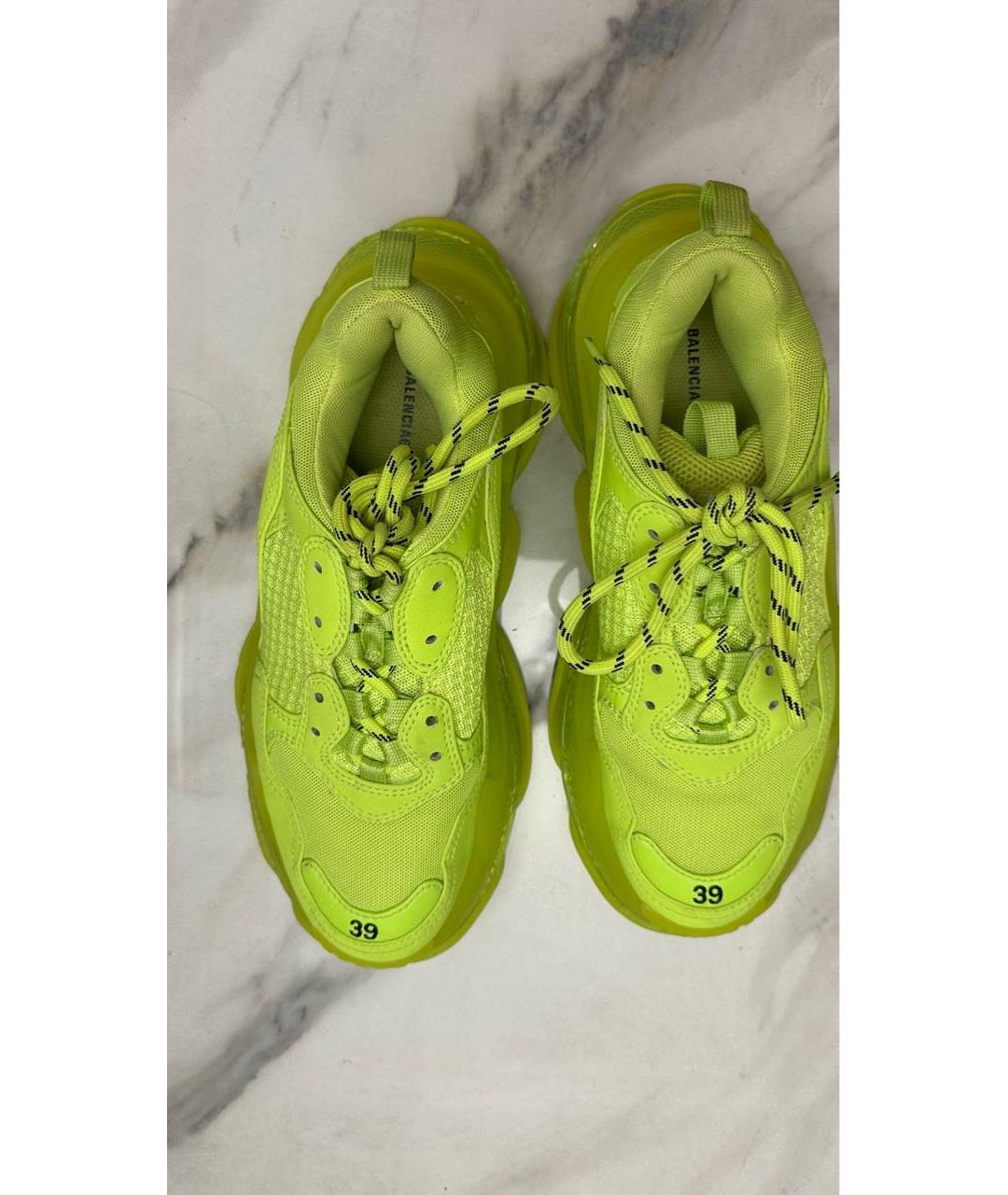 BALENCIAGA Салатовые замшевые кроссовки, фото 2
