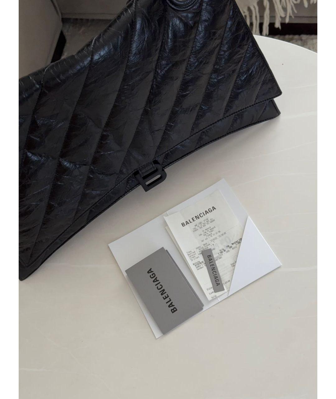 BALENCIAGA Черная кожаная сумка тоут, фото 2