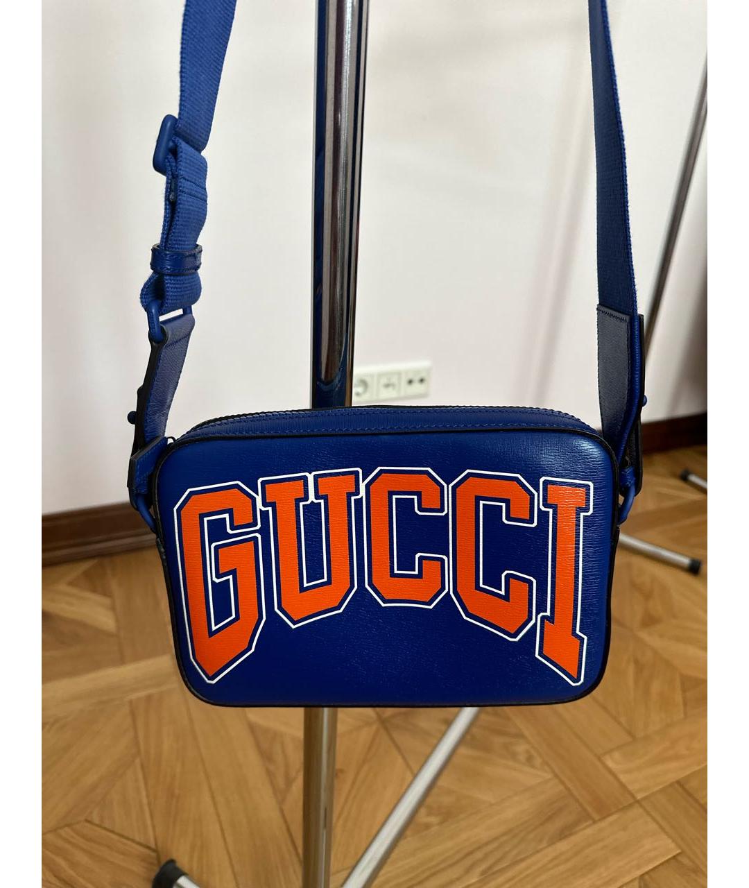 GUCCI Синяя кожаная сумка на плечо, фото 2