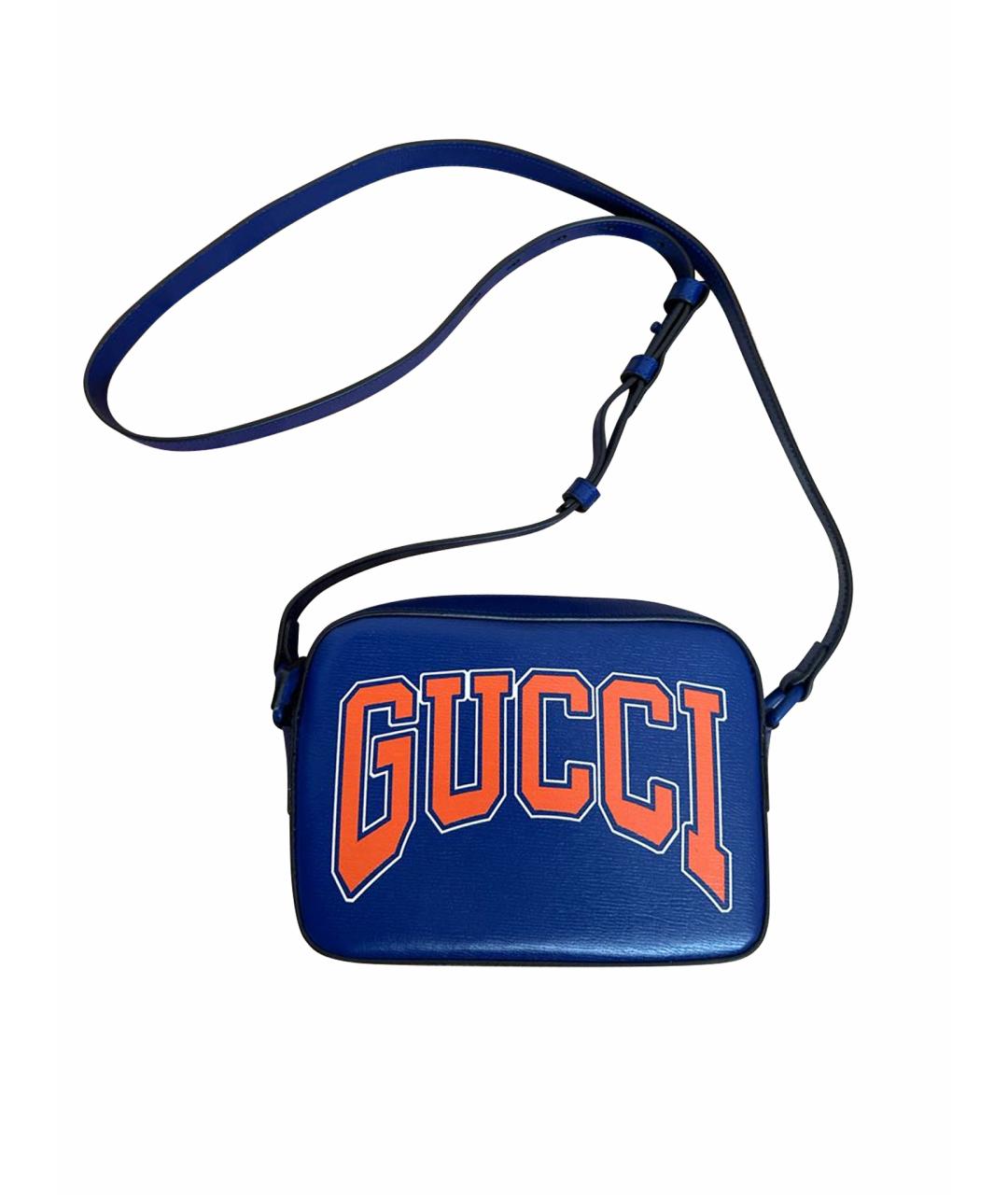 GUCCI Синяя кожаная сумка на плечо, фото 1