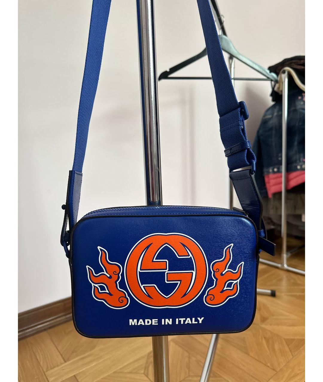 GUCCI Синяя кожаная сумка на плечо, фото 9