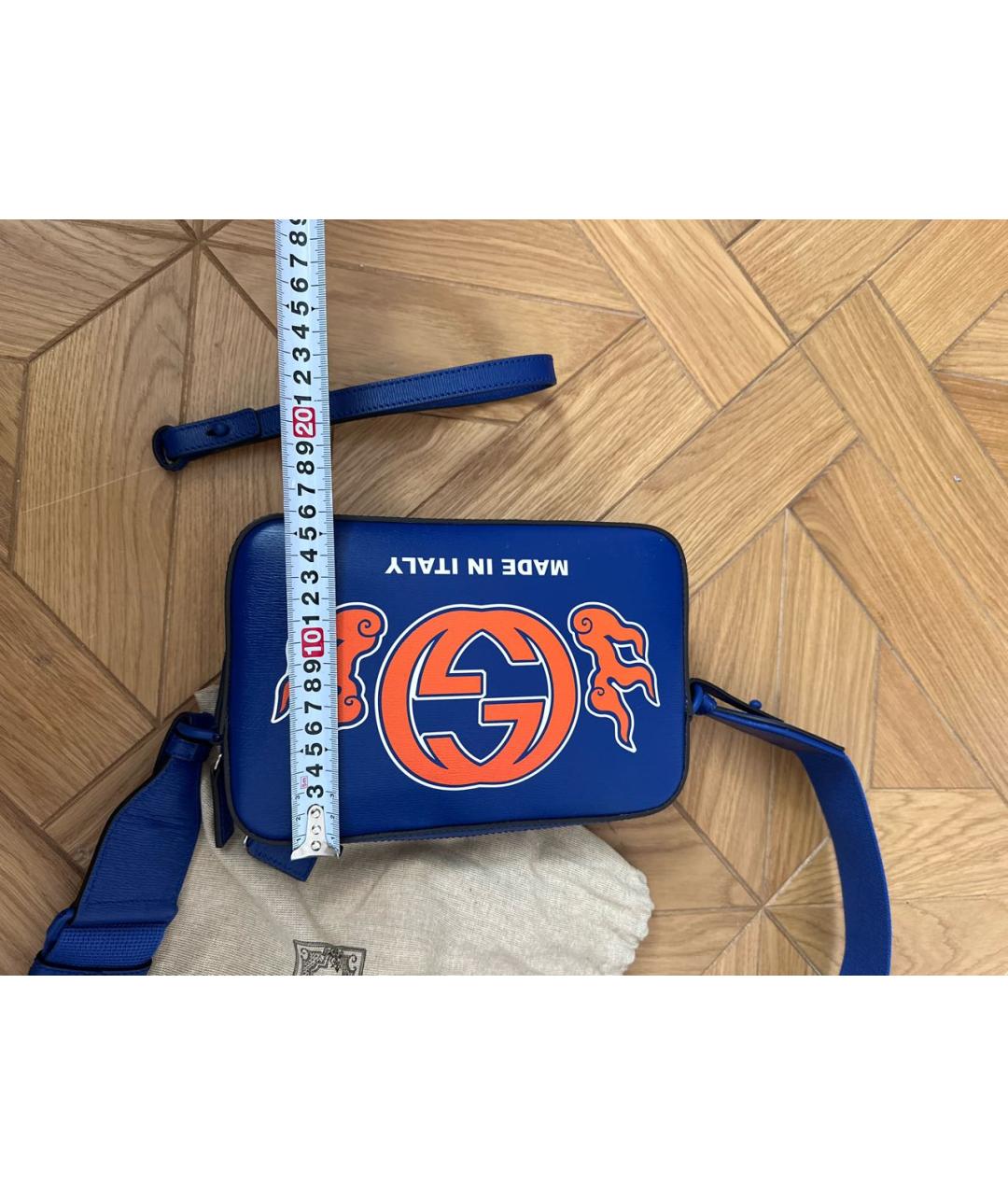 GUCCI Синяя кожаная сумка на плечо, фото 6