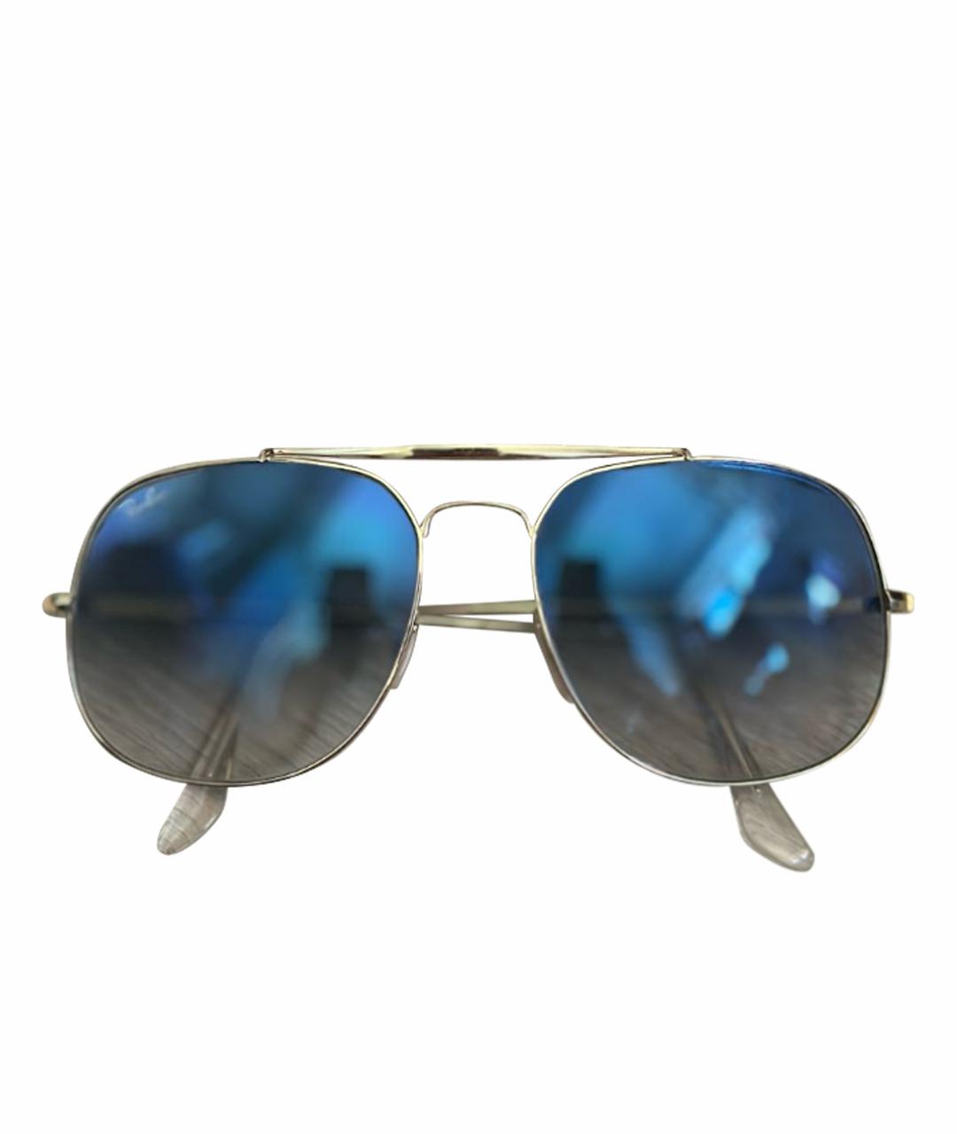 RAY BAN Голубые металлические солнцезащитные очки, фото 1