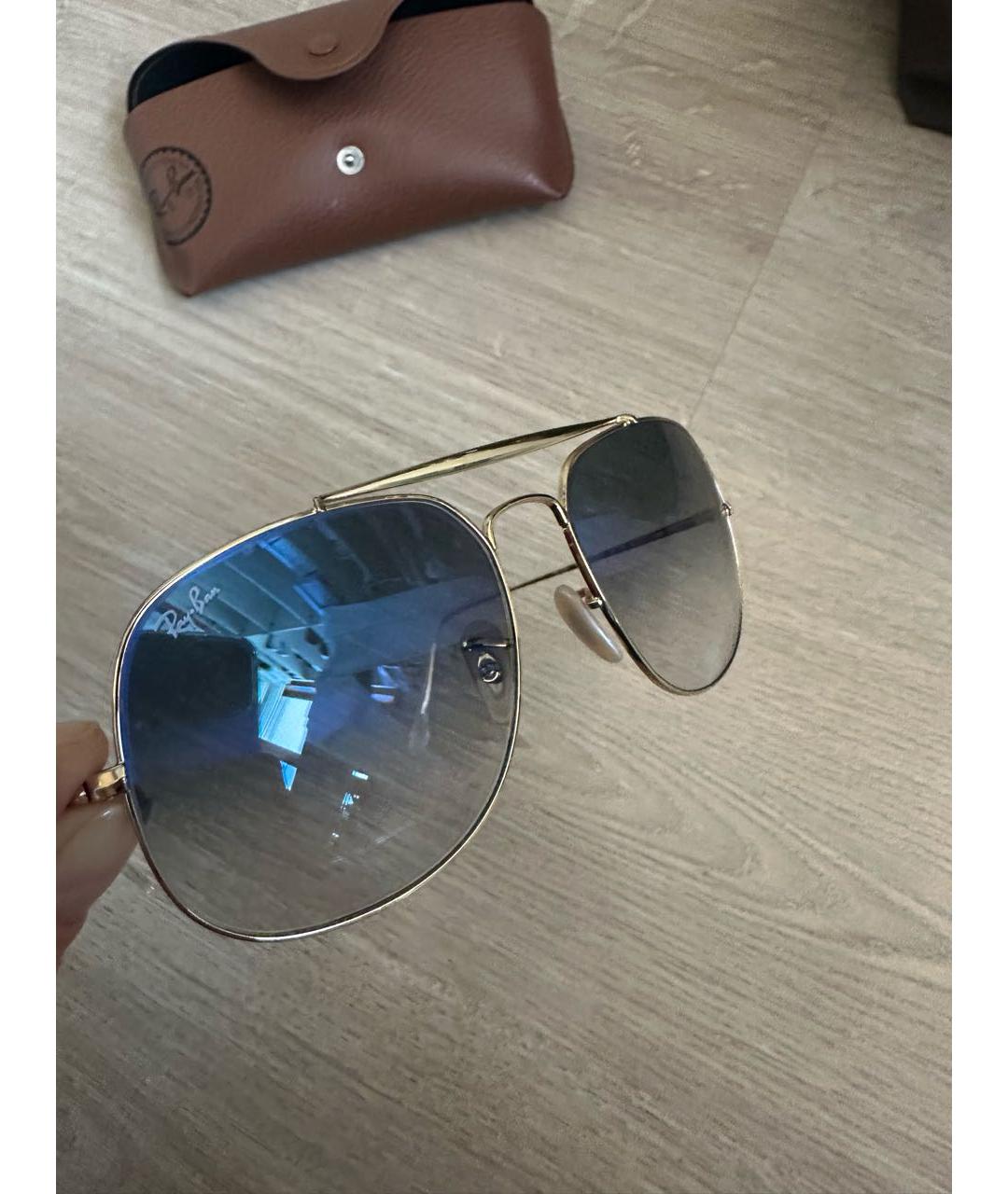 RAY BAN Голубые металлические солнцезащитные очки, фото 2