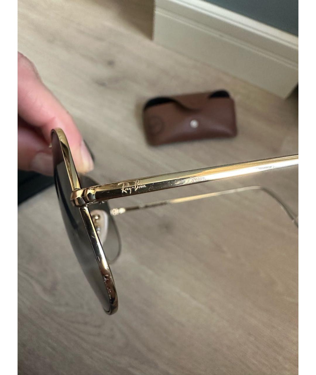 RAY BAN Голубые металлические солнцезащитные очки, фото 3