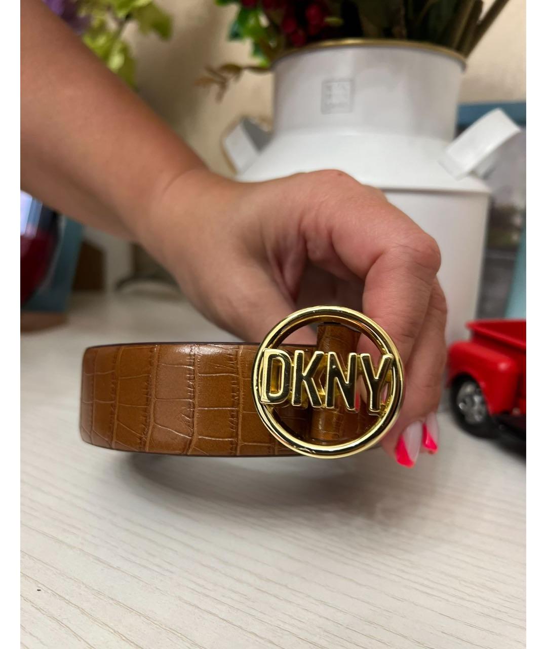 DKNY Коричневый кожаный ремень, фото 4