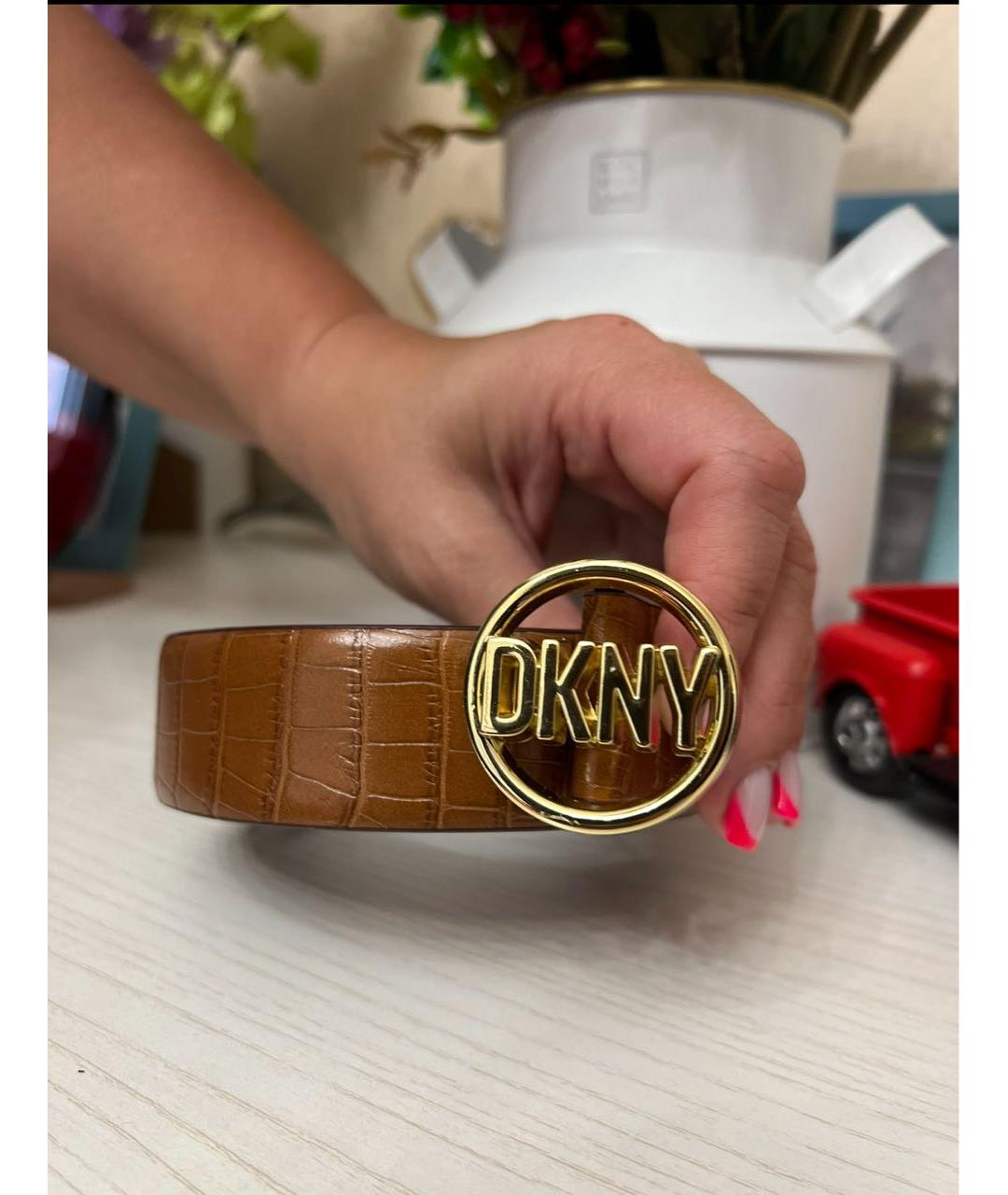 DKNY Коричневый кожаный ремень, фото 5