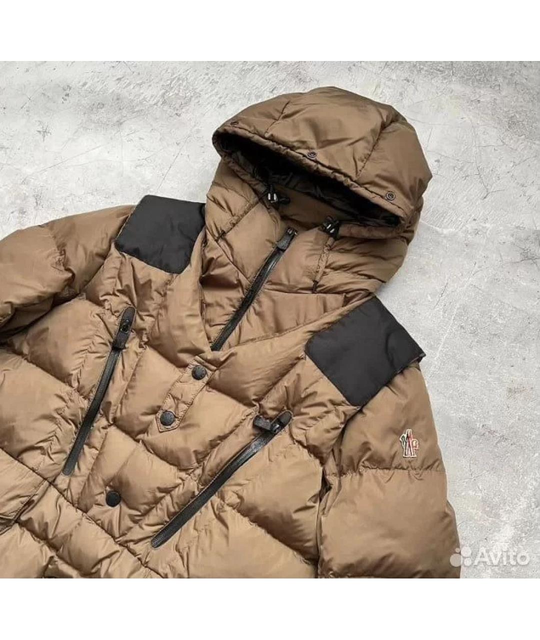 MONCLER GRENOBLE Коричневый пуховик, фото 2