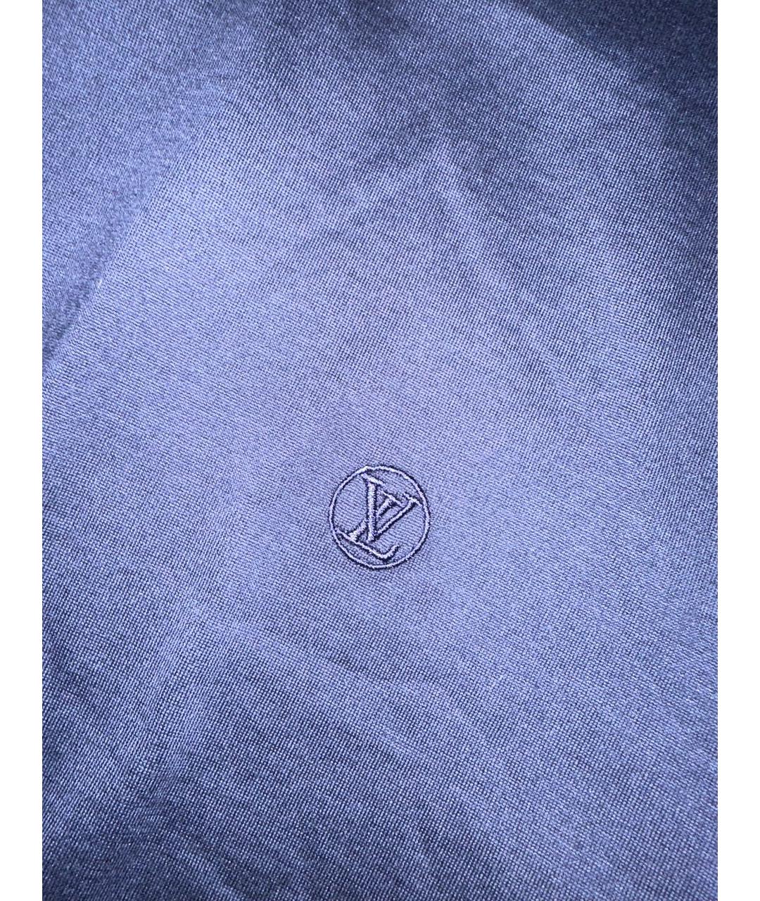 LOUIS VUITTON Темно-синяя хлопковая футболка, фото 6