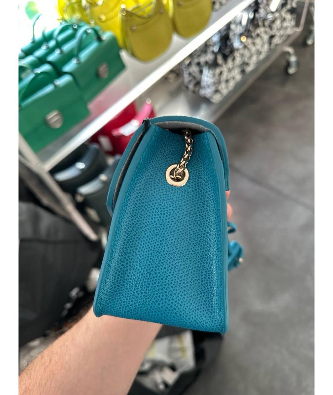 FURLA Бирюзовая кожаная сумка тоут, фото 2