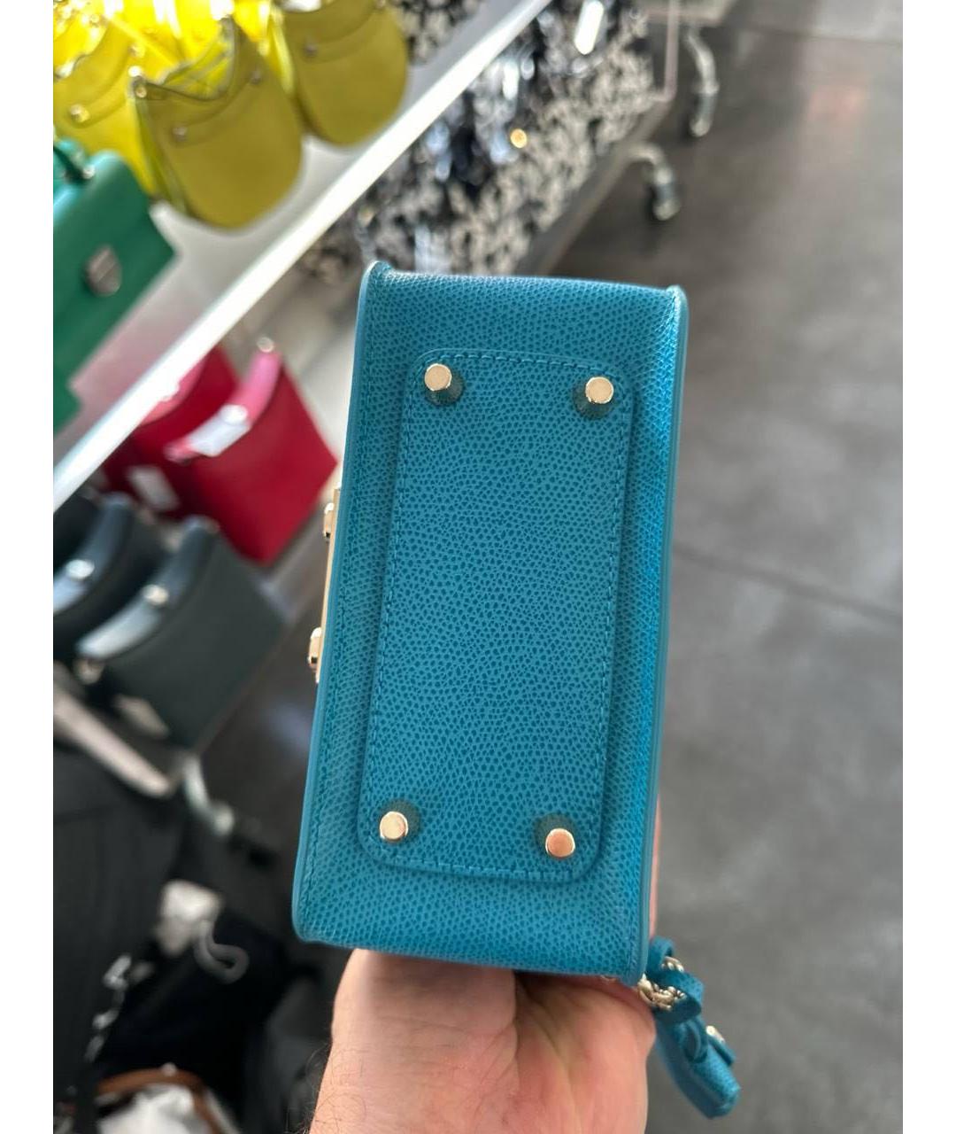 FURLA Бирюзовая кожаная сумка тоут, фото 3