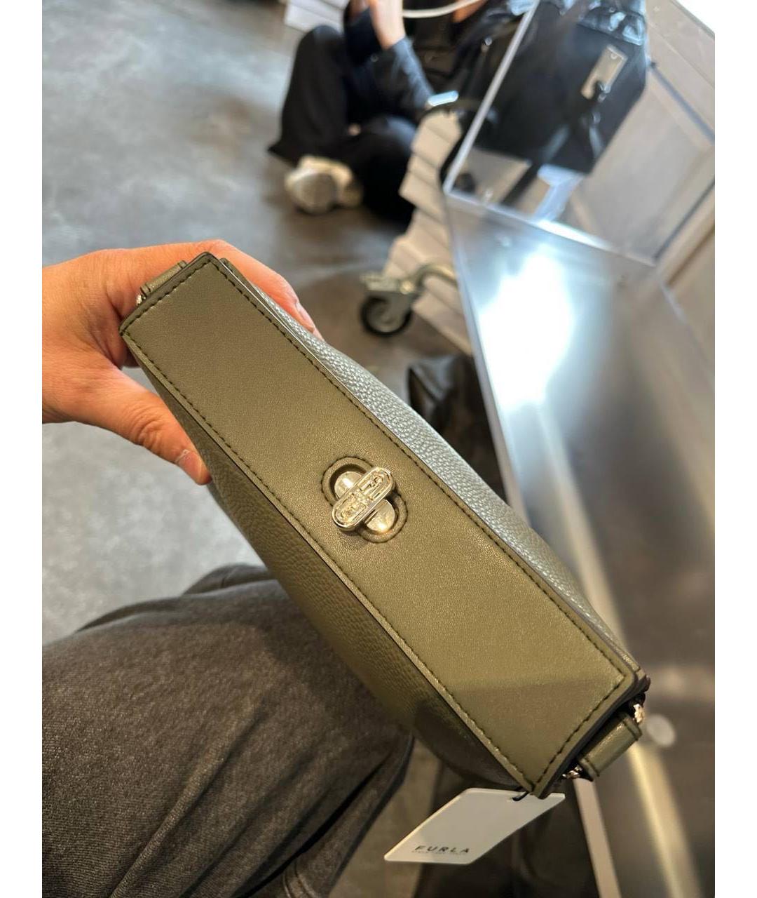 FURLA Хаки кожаная сумка тоут, фото 2