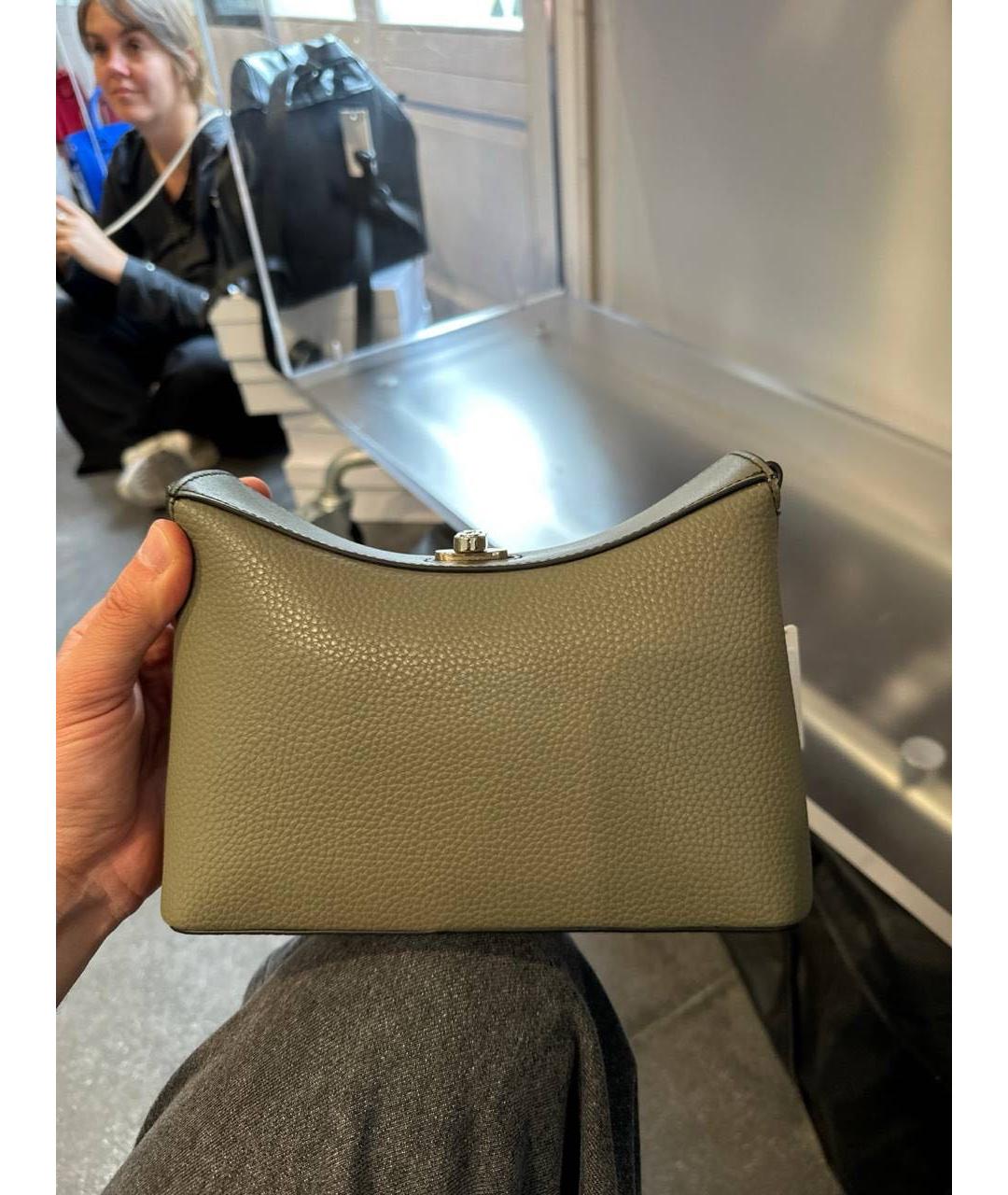 FURLA Хаки кожаная сумка тоут, фото 6