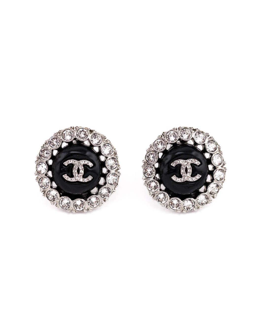 CHANEL Черные металлические серьги, фото 1