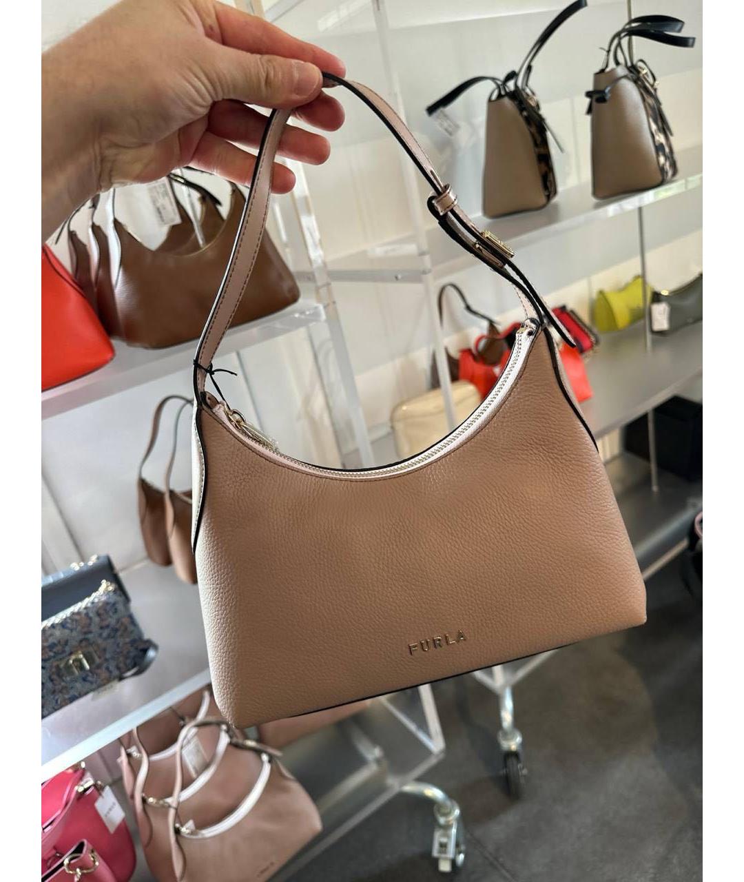 FURLA Розовая кожаная сумка тоут, фото 3