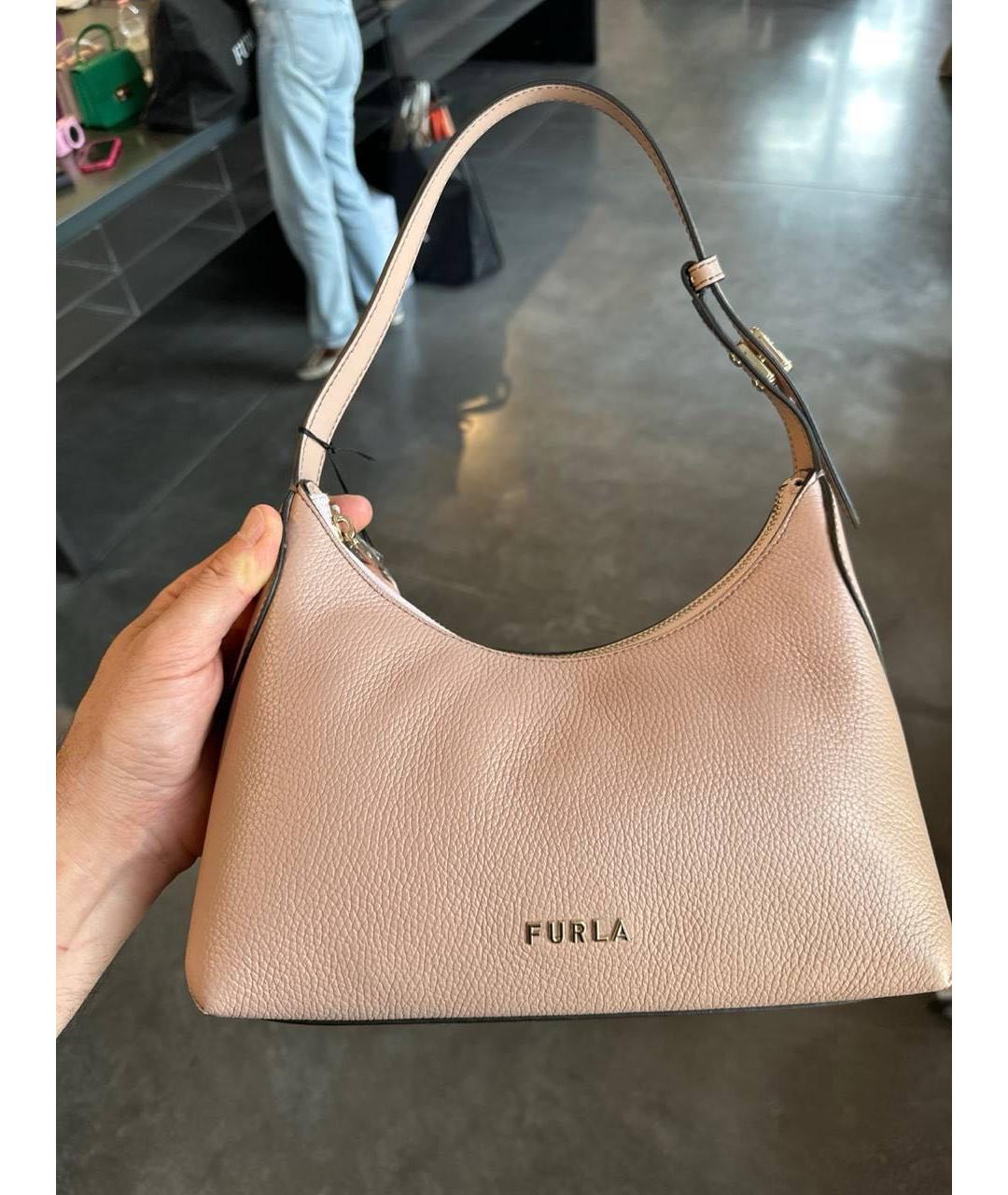 FURLA Розовая кожаная сумка тоут, фото 4