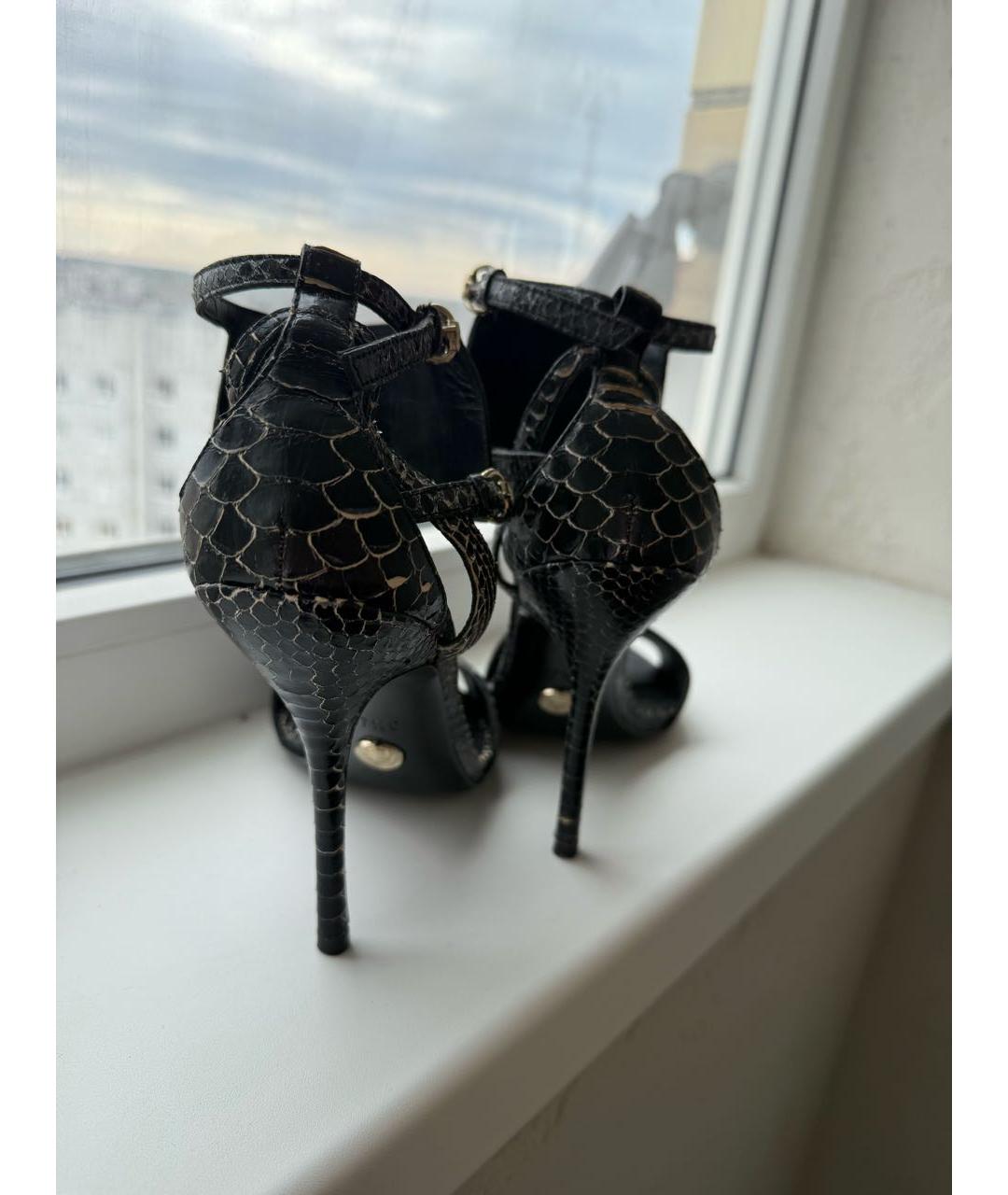 GUCCI Черные босоножки из экзотической кожи, фото 4