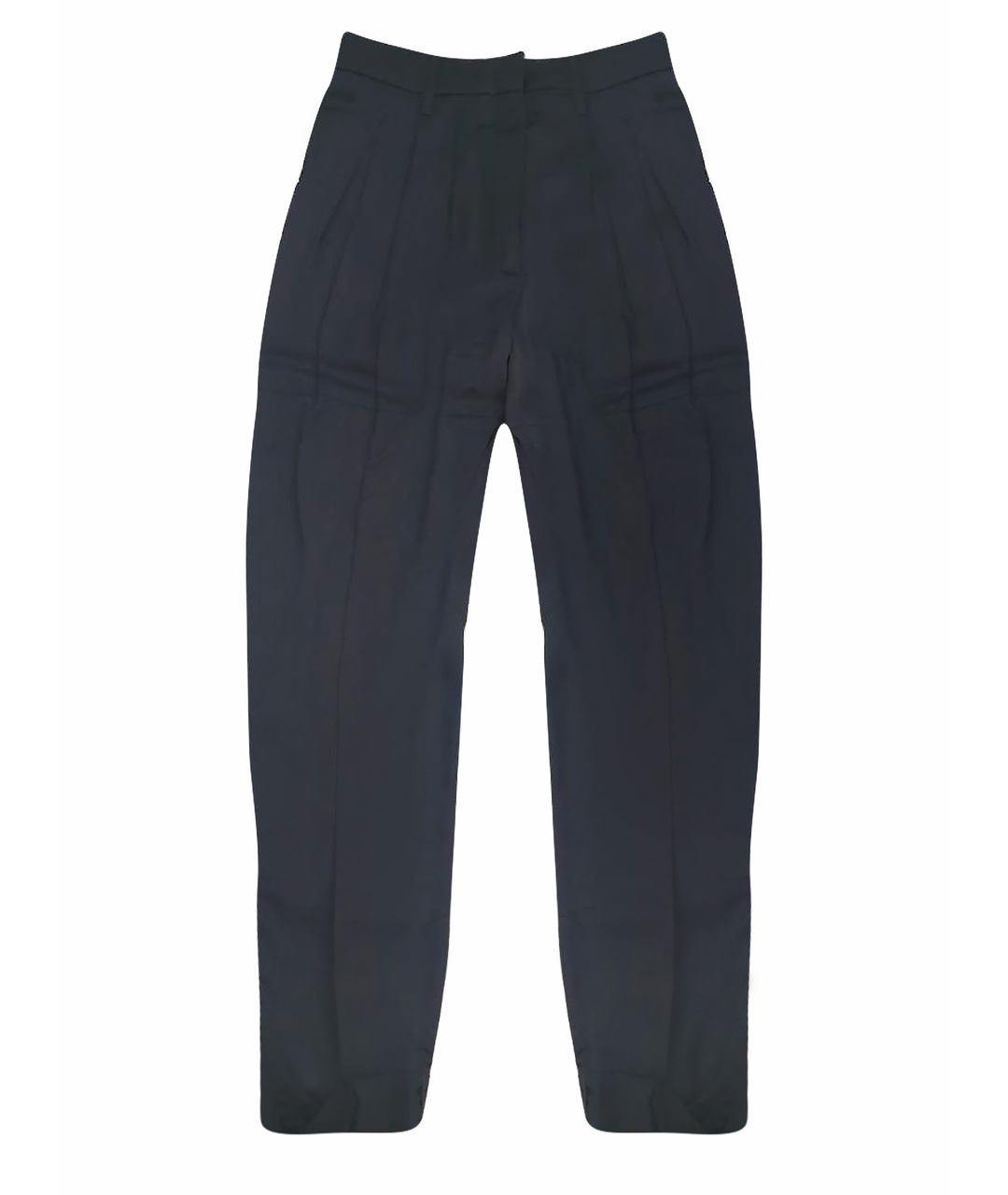 PRADA Темно-синие вискозные прямые брюки, фото 1