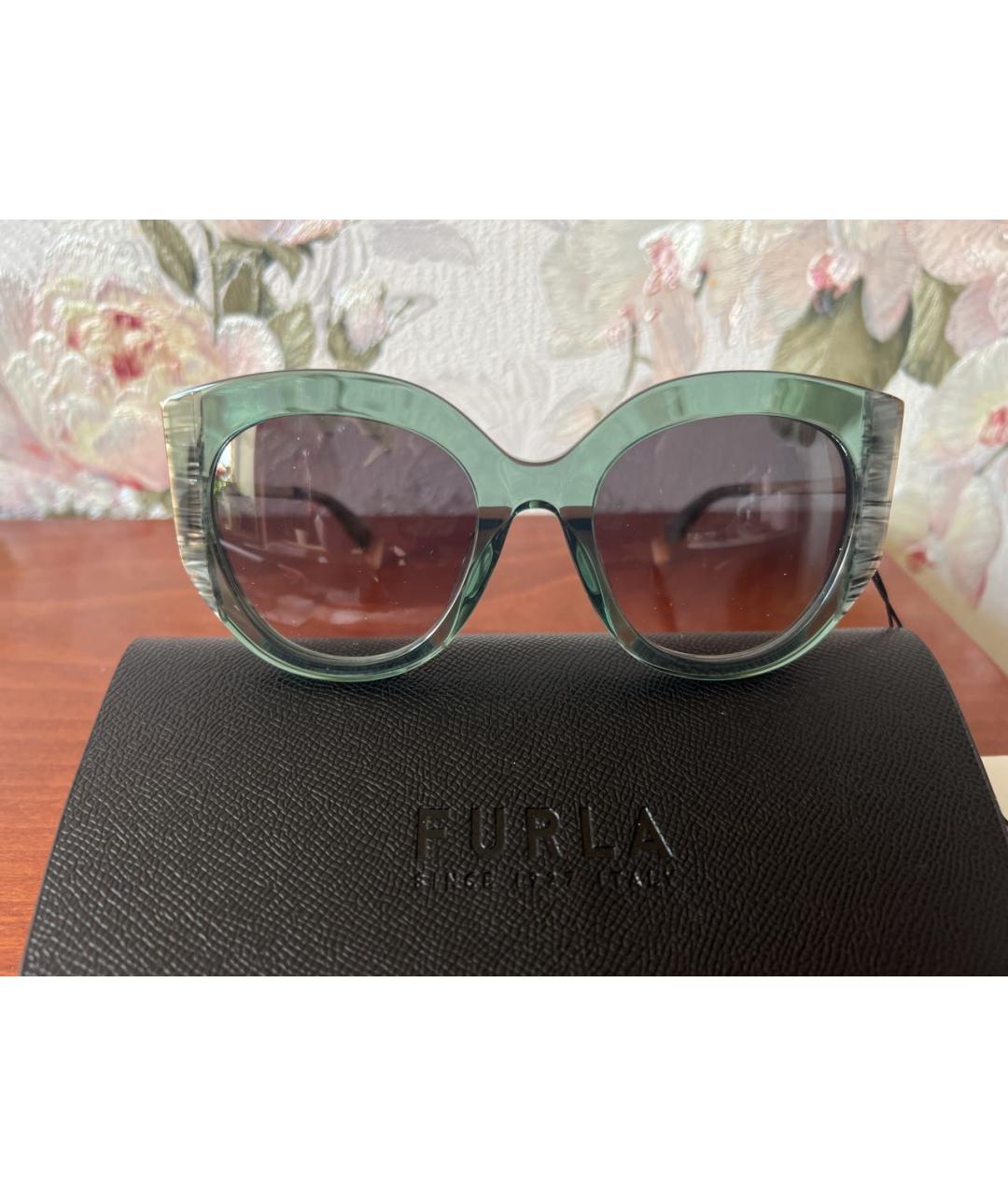 FURLA Зеленые пластиковые солнцезащитные очки, фото 5