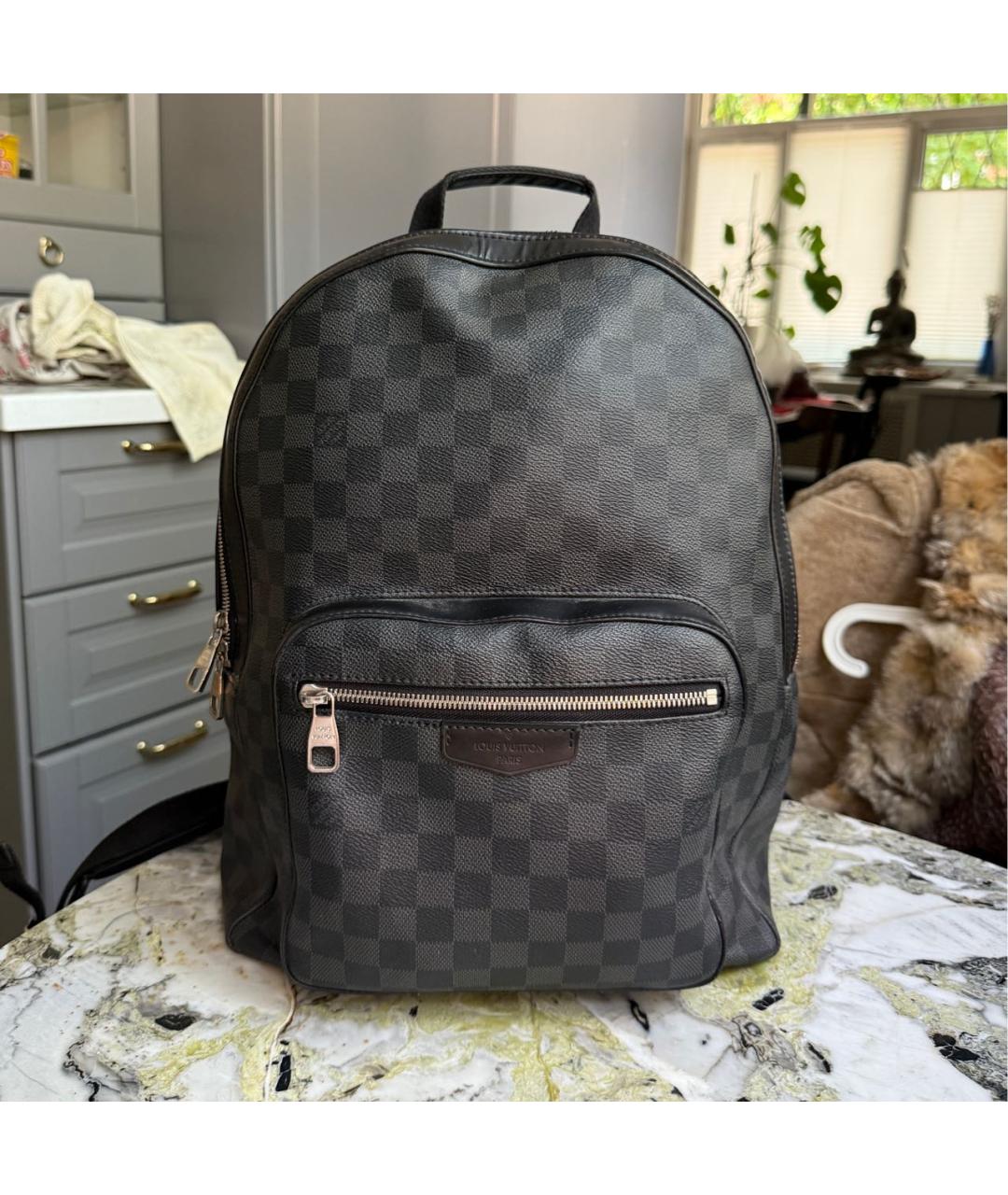 LOUIS VUITTON Антрацитовый рюкзак, фото 6