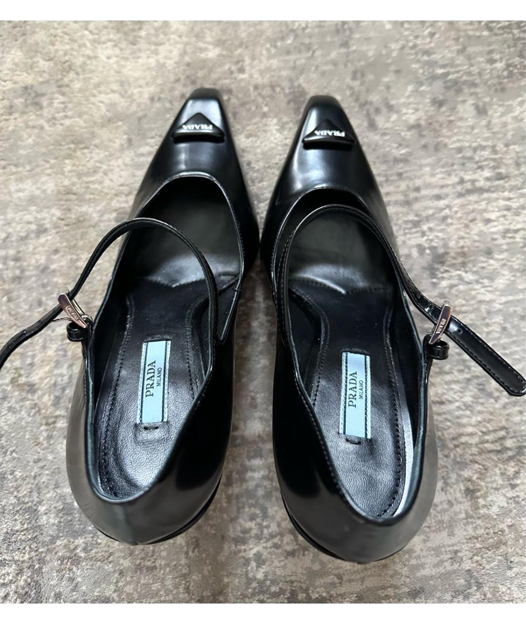 PRADA Черные кожаные туфли, фото 3