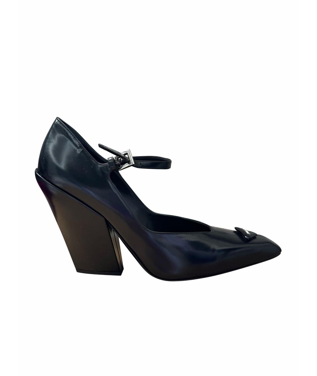 PRADA Черные кожаные туфли, фото 1
