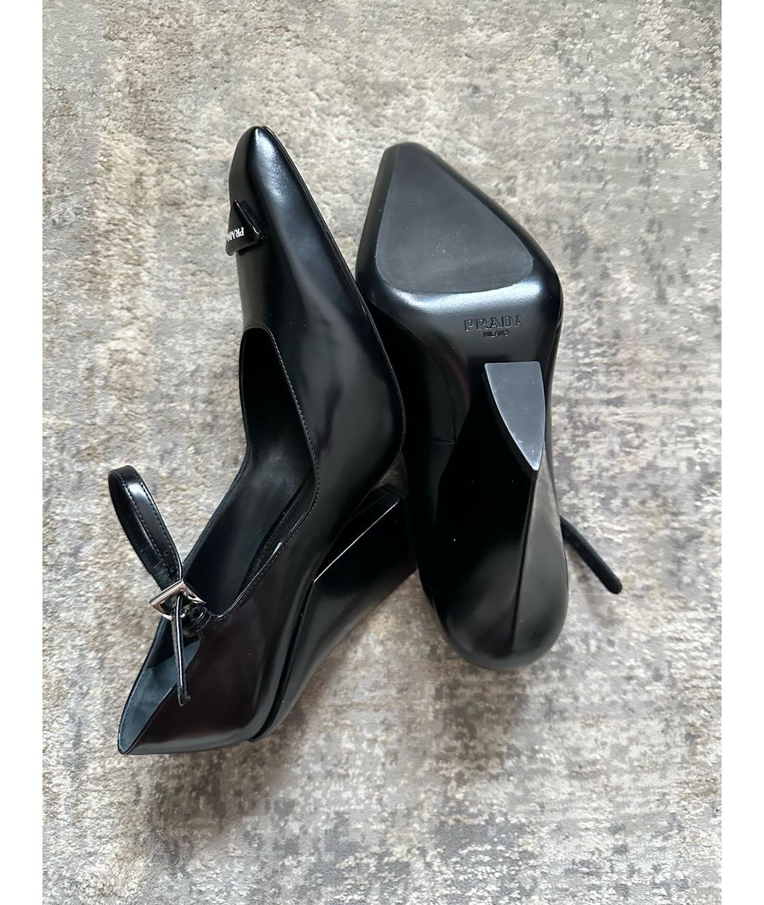 PRADA Черные кожаные туфли, фото 7