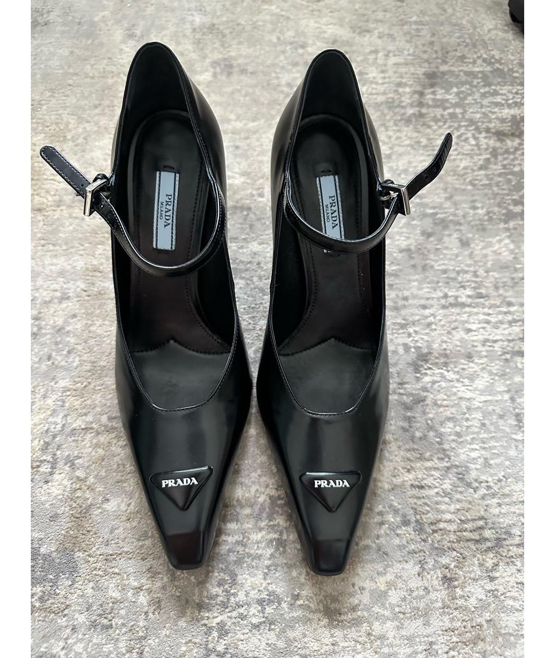 PRADA Черные кожаные туфли, фото 2