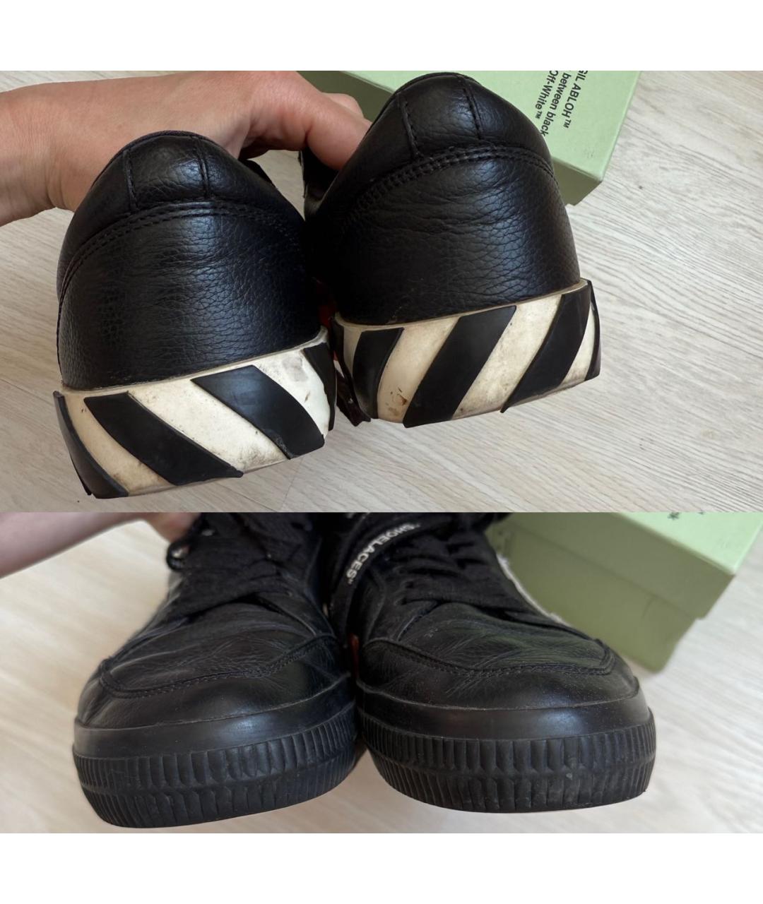 OFF-WHITE Черные кожаные кеды, фото 5